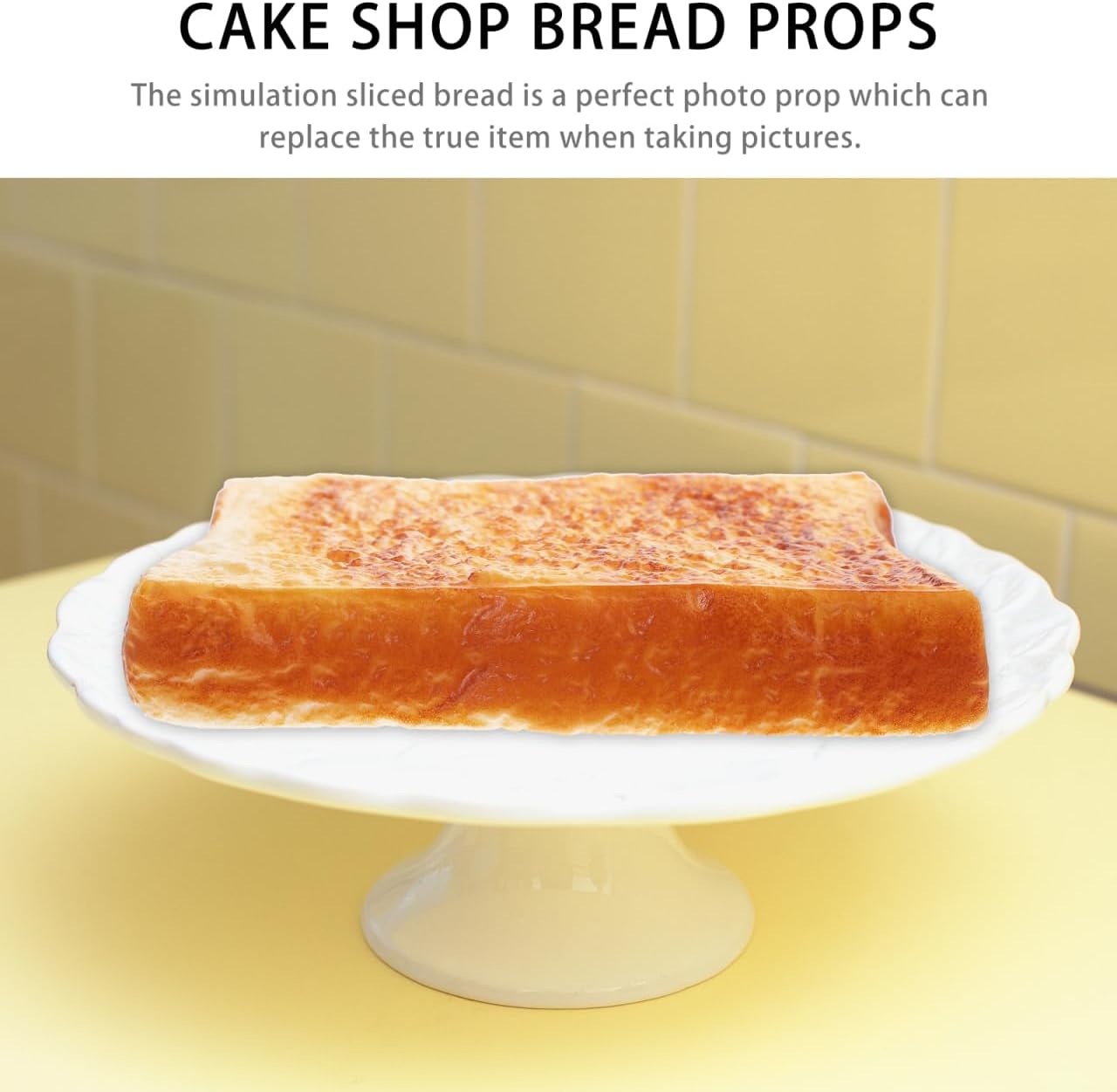1pcs Baluue Simulation Artificial Bread Fake Toast Slice Realistic False Toast Bread Cake Food Model Bakery Display