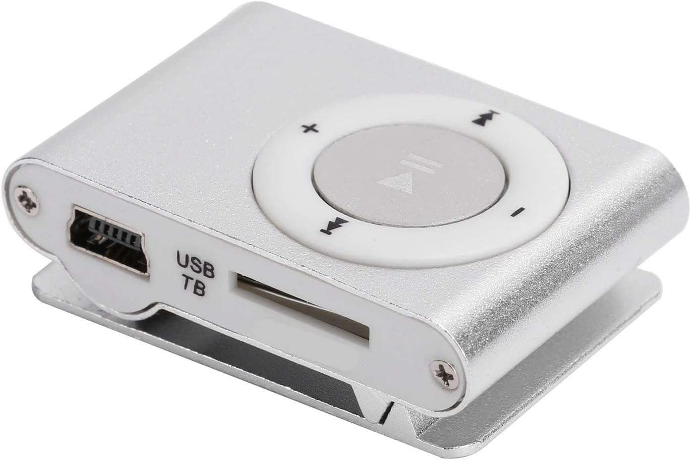 Yosoo Health Gear MP3 8GB Mini Player Portable Digital Music Player Silver, Back-Clip Wearable Sports Music Player