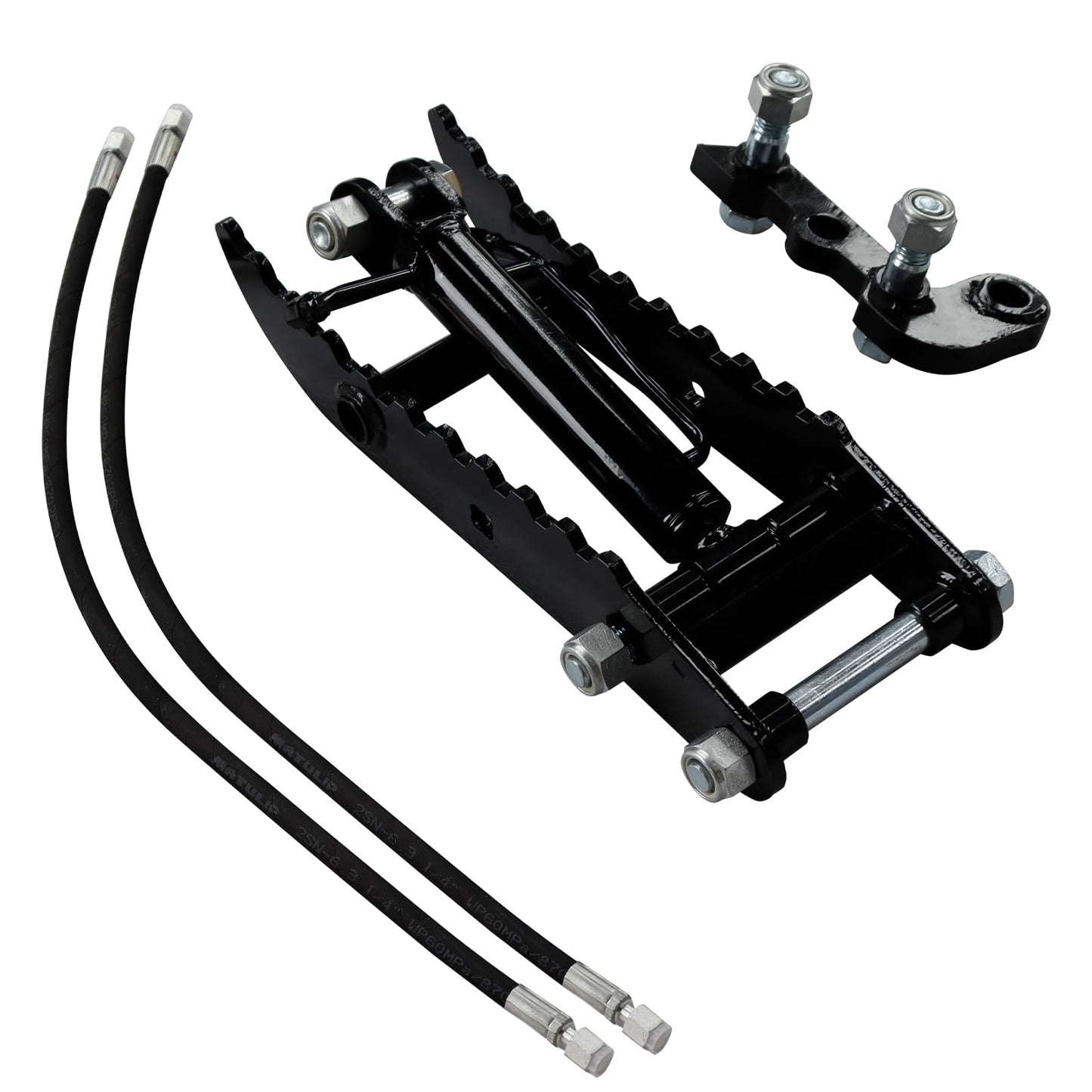 DANWIWEE Hydraulic Thumb Clip for Mini Excavators, with 2*M14 Hoses and Screws, Small Digger Attachments fit Most of up to 2 tons