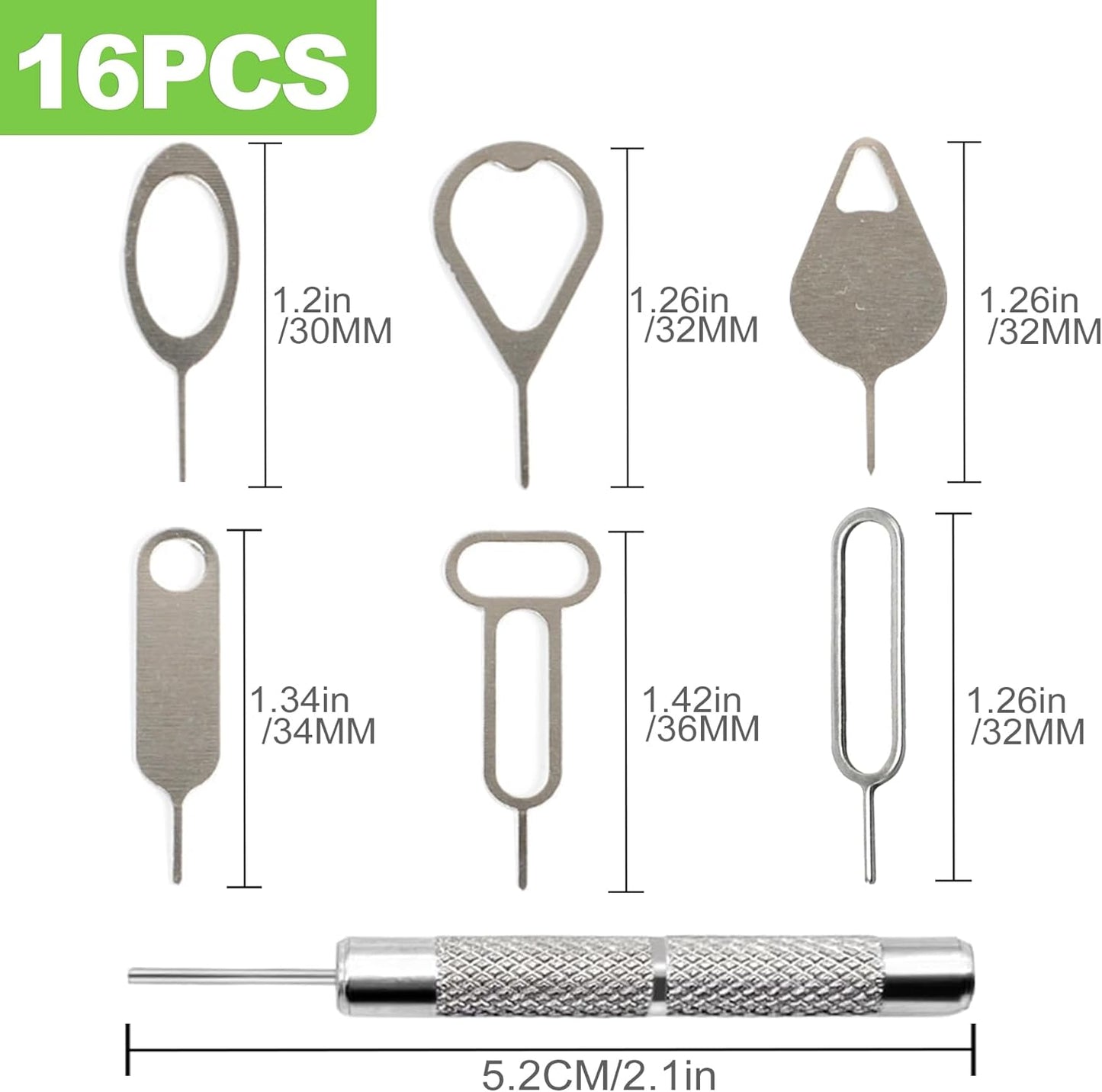 16 Set, ZukoCert Pieces SIM Card Removal Tool Multi-Functional SIM Ejector Tool, SIM Card Pin, Phone SD Card Removal