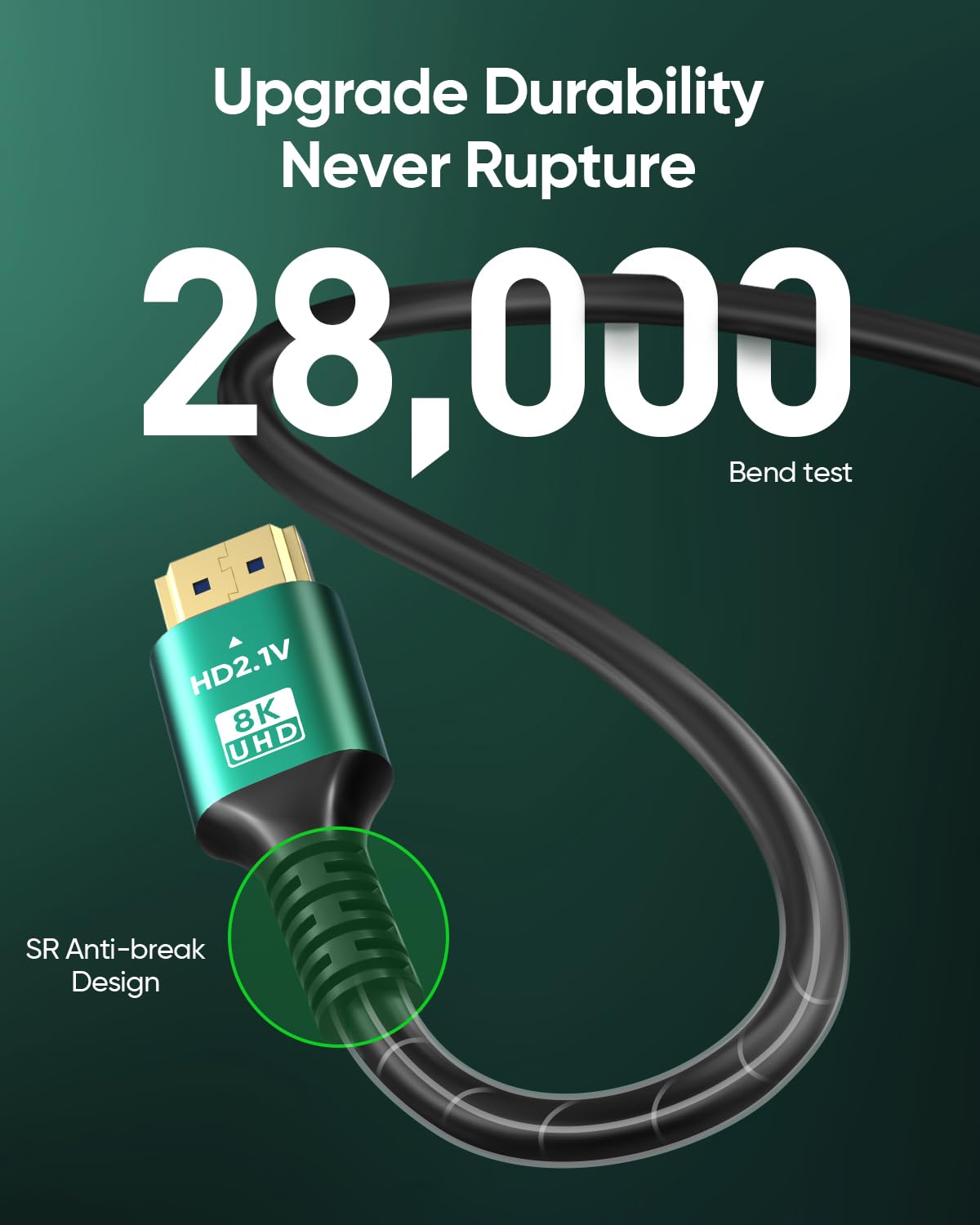 SHKI 8K 4K 10K 48Gbps 1.5FT/0.5M, 2.1 Cord-4K@120Hz 8K@60Hz, 2.2 2.3, 10 TV/PS5/HDTV/Blu-ray HDMI Cable Ultra High