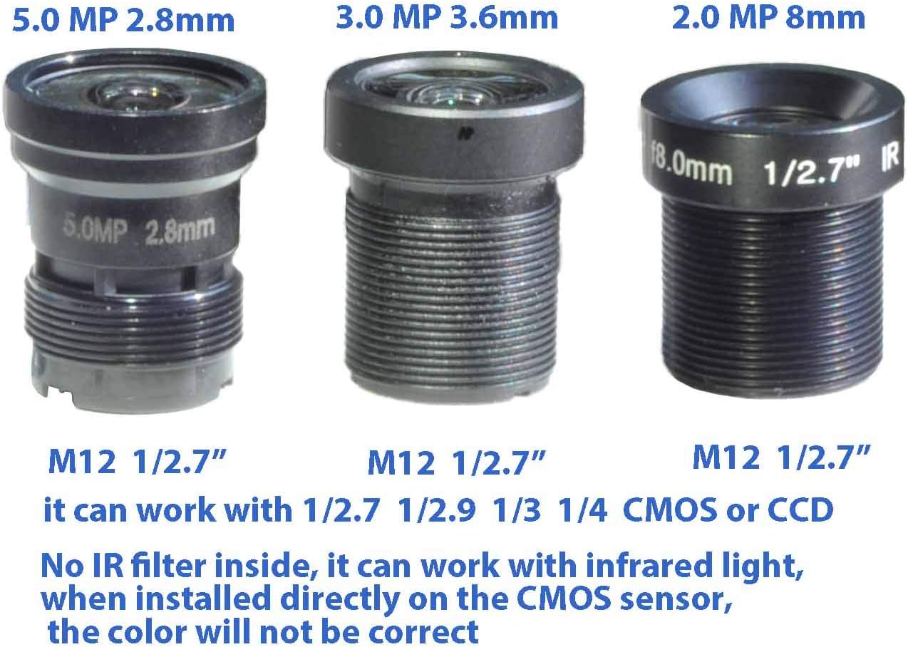 BlueFishCam 1/2.7" 2.8mm,3.6mm 8mm - & Lenses Kits for CCTV Cameras Security Camera