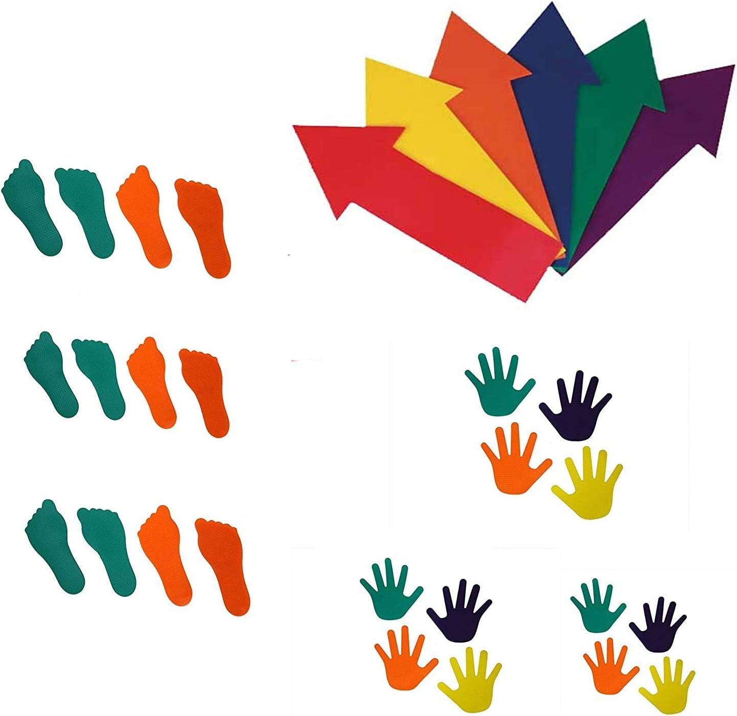 GSi Spot Markers Non-Toxic Non-Slip for Kids Education and Preschool classroom Kindergarten Learning activity with hand feet and arrow markers