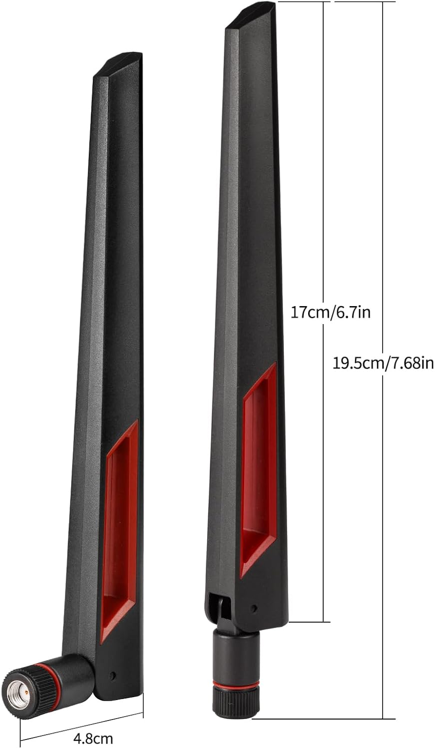 Superbat 2.4GHz 5GHz 5.8GHz 2pcs WiFi Antenna with RP-SMA Male Connector, Dual Band Antenna for PCI-E WiFi Network Card