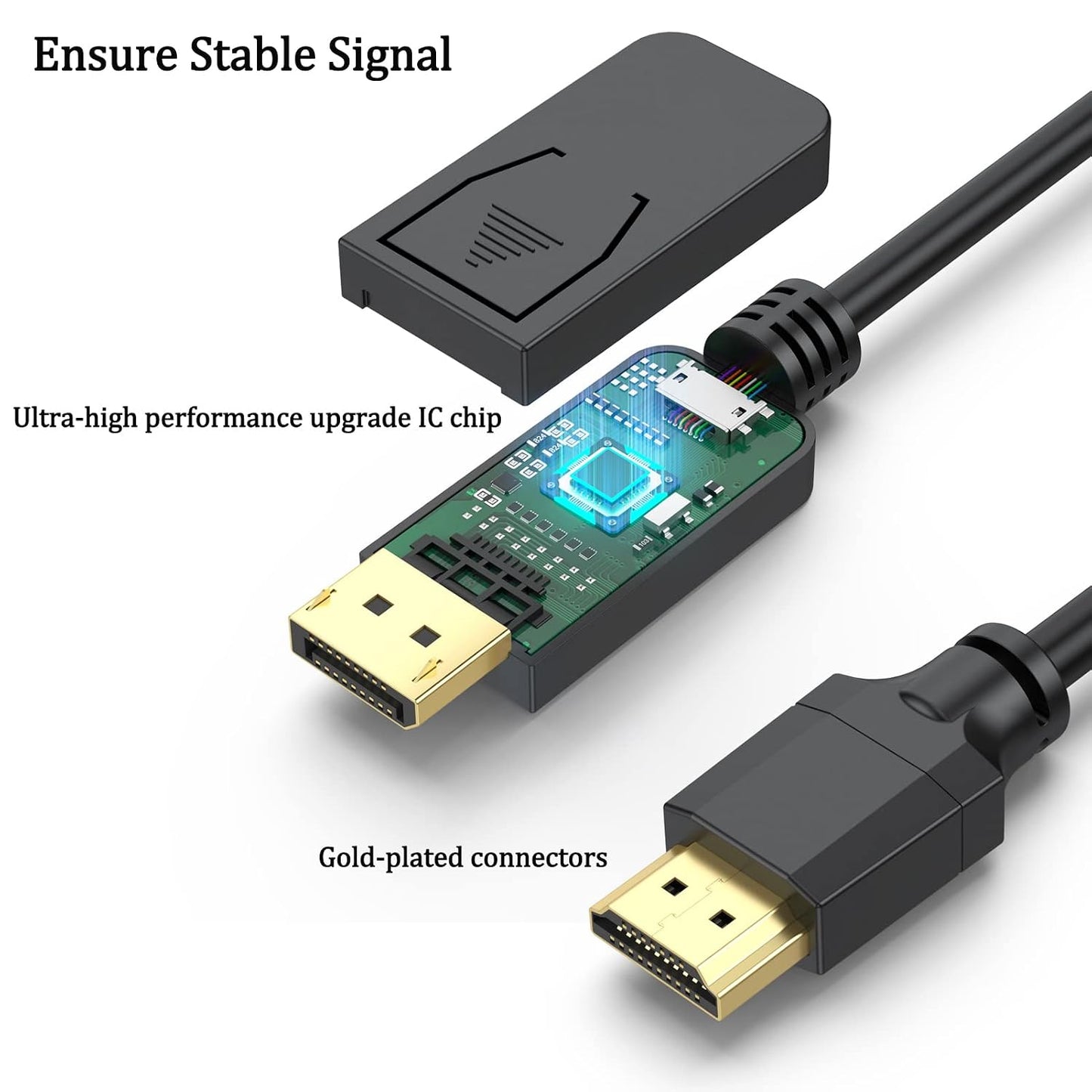 4K 35FT, 35 4K&3D, 10.67M DisplayPort-DP to HDMI Cable Display Port to HDMI Cable Feet Adapter, Video/Audio