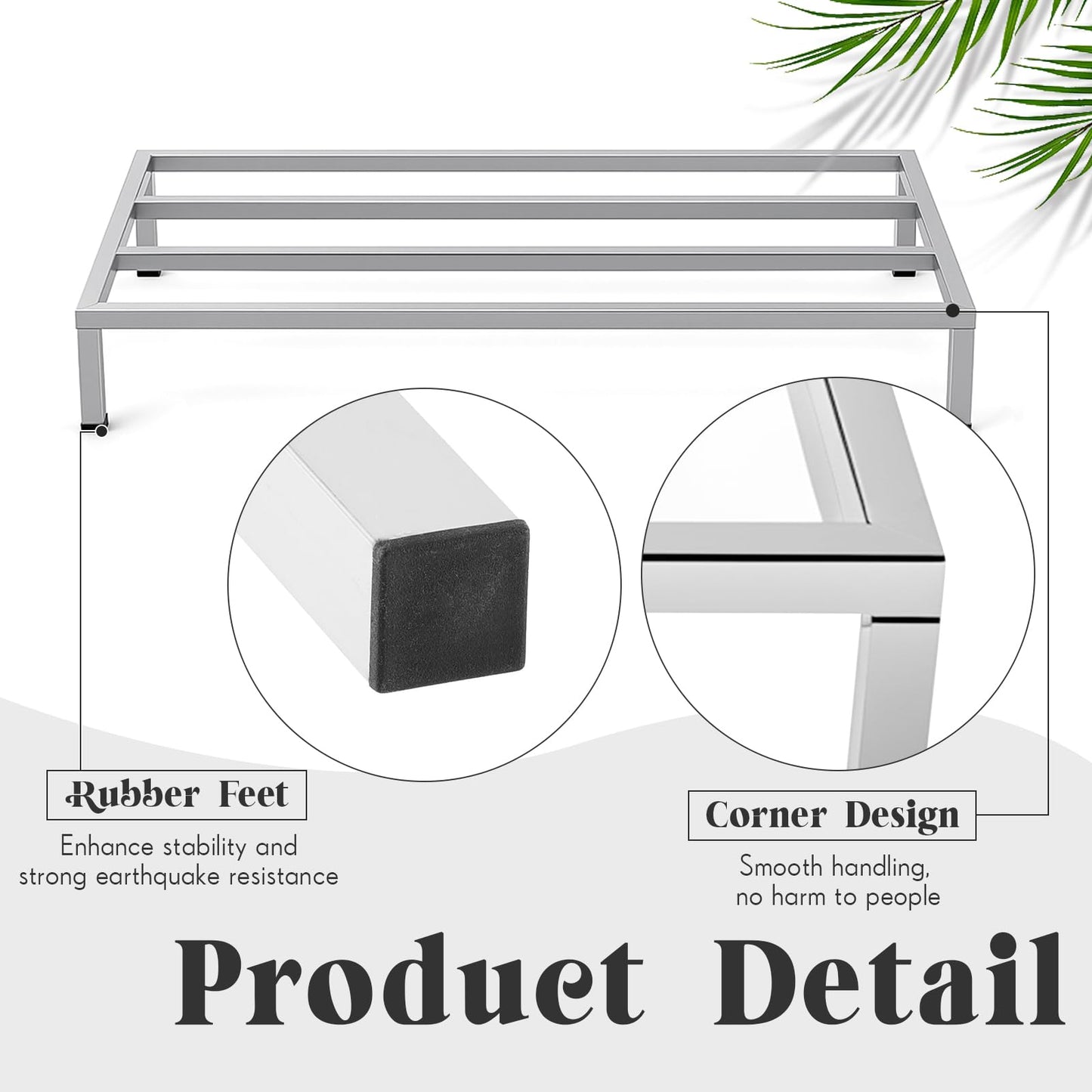 MorningRo 2 Pack Dunnage Rack 48" Long x 24" Wide, 7.9" Height Stainless Steel Shelf 3500+ Pound Capacity Commercial Food Floor Rack for Restaurants Kitchens Garages and Vehicles