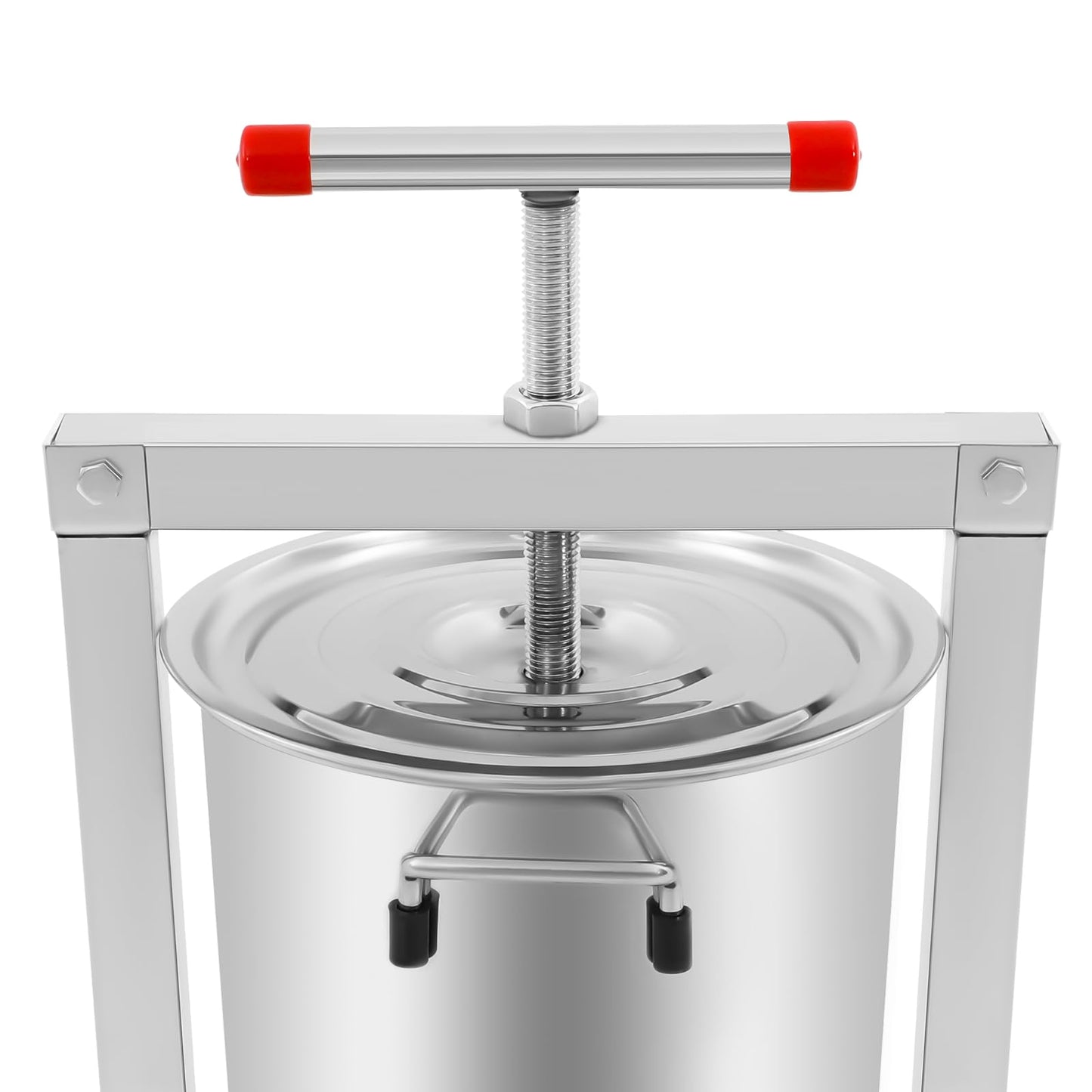 10L/2.6Gal Fruit Wine Press, DIY Large Manual Juice Press Maker Beeswax Extractor with T-Handle, Stainless Steel Cider, Grape, Apple Press Machine for Wine and Juice Making