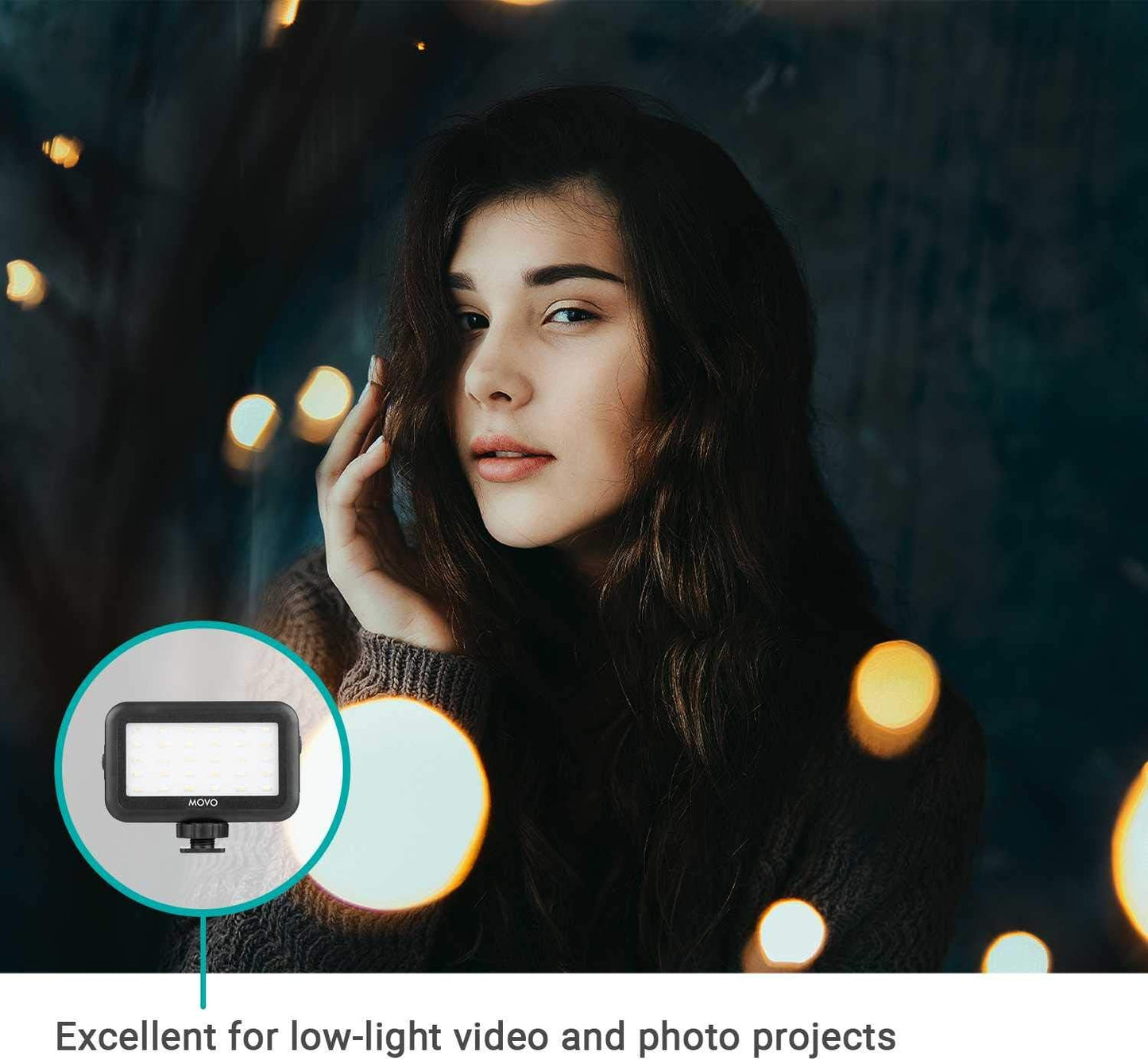 Movo LED-30 Mini LED Light Panel with Adjustable Brightness and Rechargeable Battery - Portable Light Perfect
