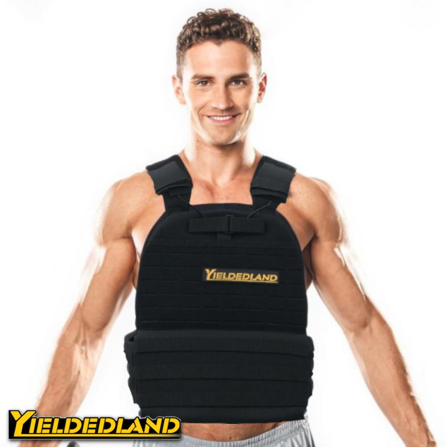 YIELDEDLAND 15lb/21lb Weighted Vest for Men and Women with Weight Vest Plates, Weight Vest for Strength and Endurance Training, Workouts, Running, Walking (Black, 5.75LB Plate)