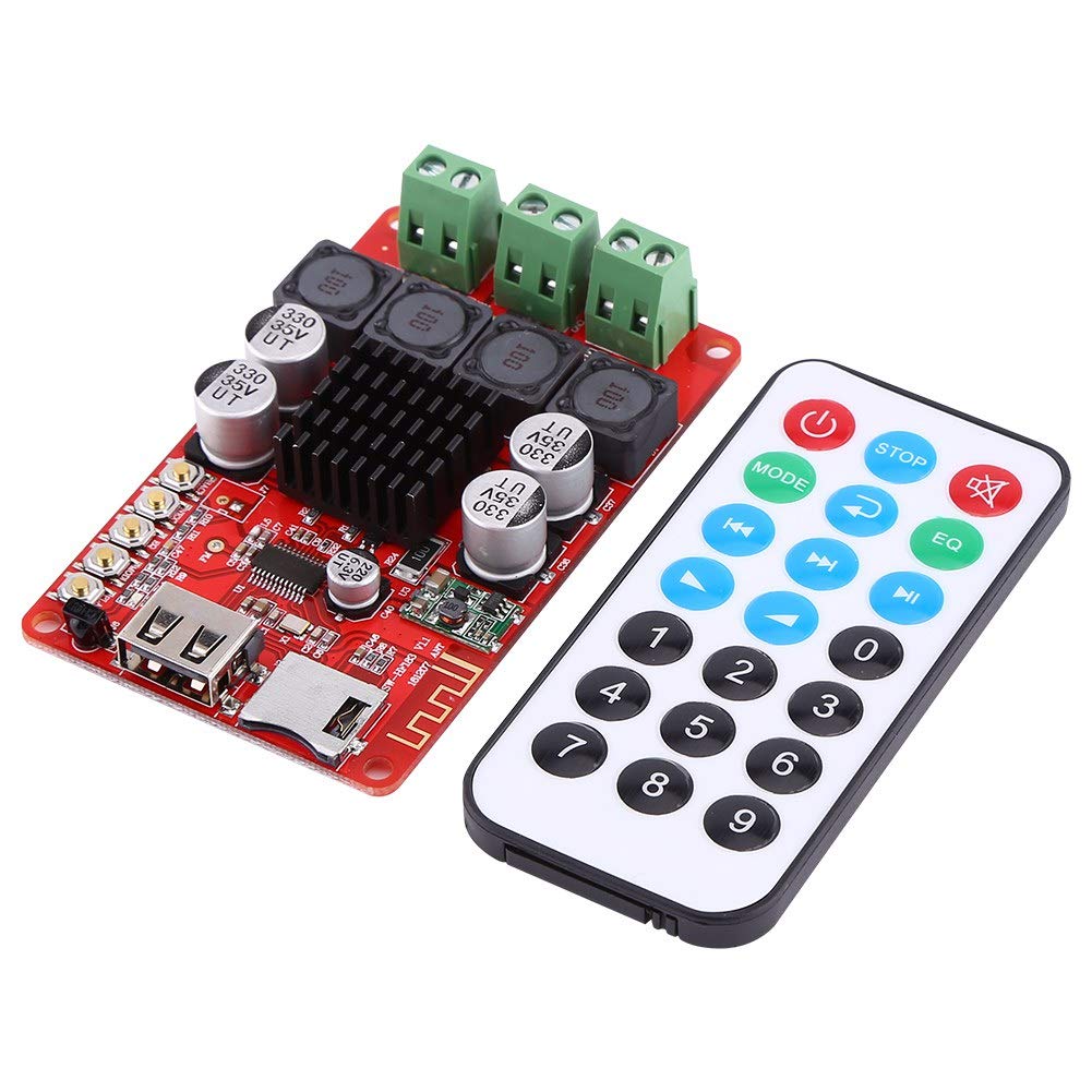 50W+50W 8-26V MP3 Audio Power Bluetooth Amplifier Board DC Portable Stereo Audio Receiver Amplifier TF Card Decoder