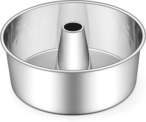 E-far Angel Food Cake Pan - 10-Inch Stainless Steel Tube Pan for Perfect Pound & Chiffon Cakes | Non-Toxic & Dishwasher Safe