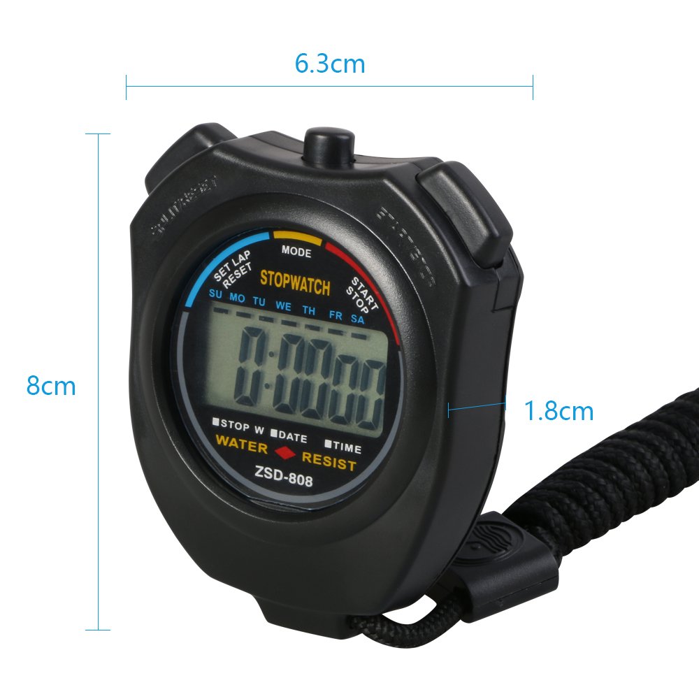 Vicloon Digital Sport Stopwatch Timer with Stainless Steel Whistle,Large LCD Display Suitable for Football,Basketball, Running,Swimming,Fitness and More