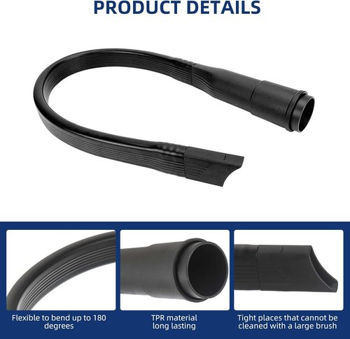 Flexible Vacuum Crevice Tool - 25" Attachment for 1-1/4" & 1-3/8" Hoses | Ideal for Tight Spaces