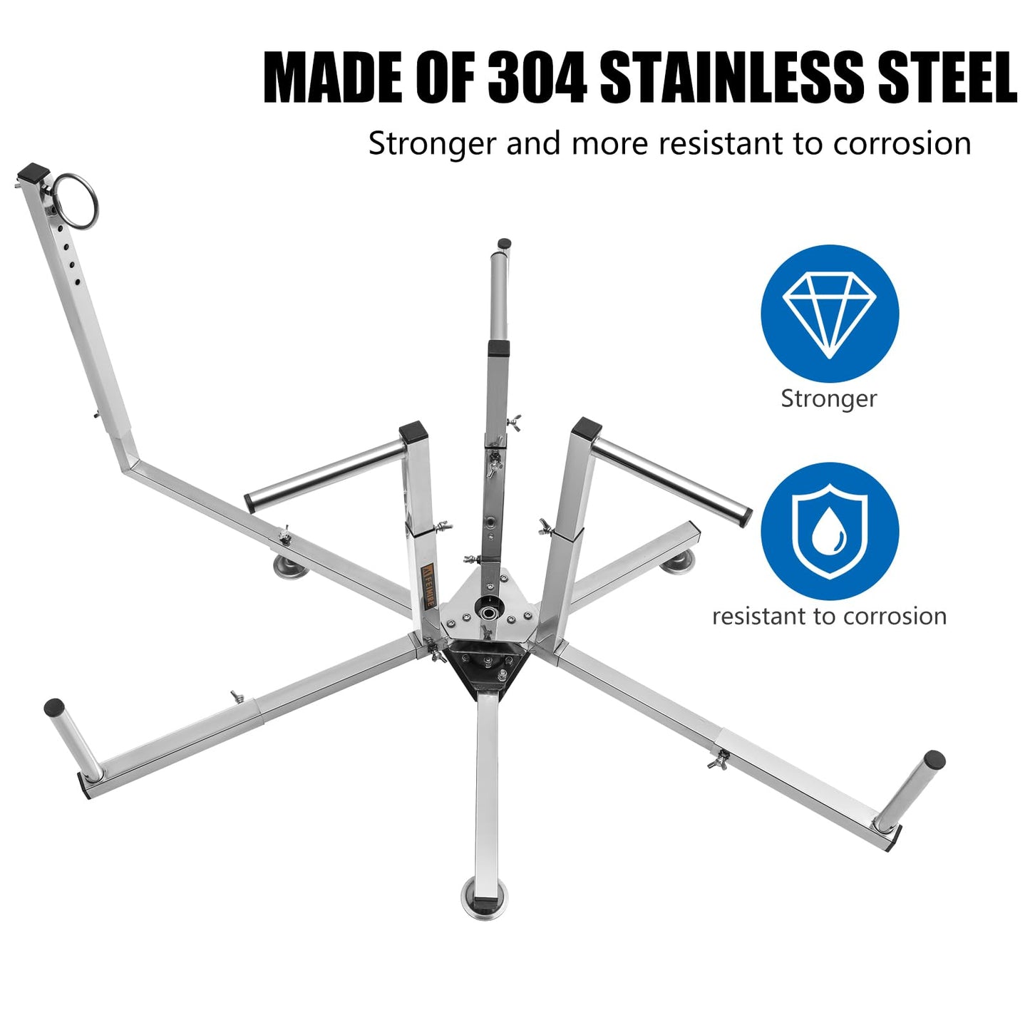 FEIMIRE Heavy-Duty PEX Tubing Decoiler, Versatile 304 Stainless Steel Stand for Uncoiling Radiant Heat Pipes, Water Lines, and Cables, Smooth Dispensing Action for Tangle-Free Work