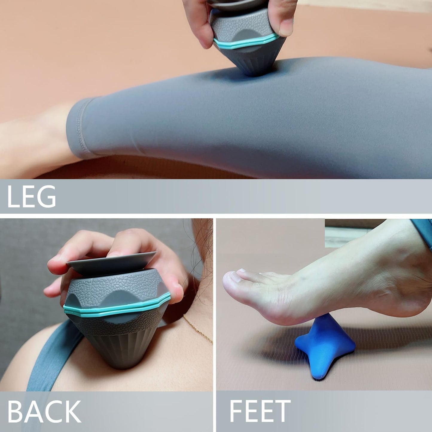 2pcs Trigger Point Ball, Manual Massager Ball with Suction Cup for Deep Tissue Myofascial Release Physical Therapy Foot Plantar Fasciitis Pain Relief Muscle Knot Psoas Hip Flexor Iliacus Release