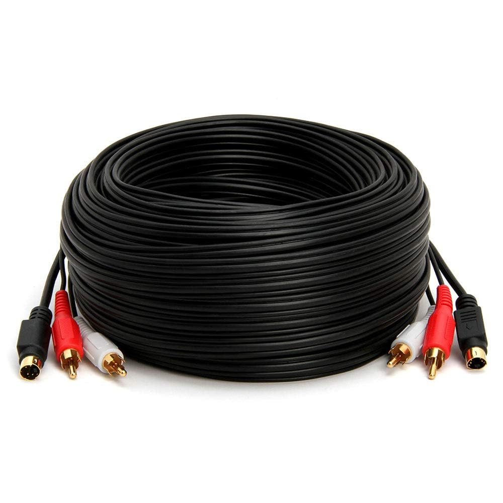 Cmple 75 4-PIN - S Video Cable ft SVHS Video Cable Mini Din S-Video Cord for Home Theater, Camcorder, DSS Receiver, DVD