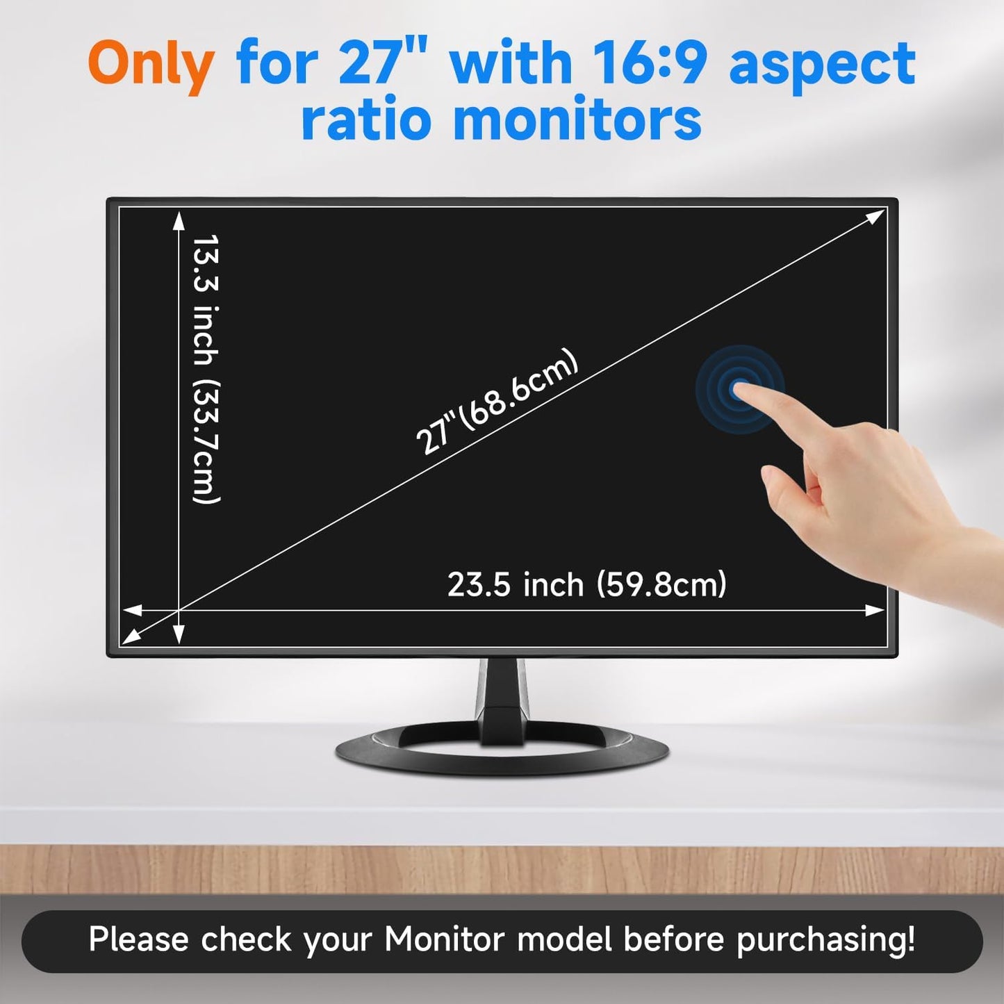 2 Pack 27 Inch 27'' 16:9 Anti Glare Computer Screen Cover, for with Aspect Ratio Computer Widescreen Monitor, Eye