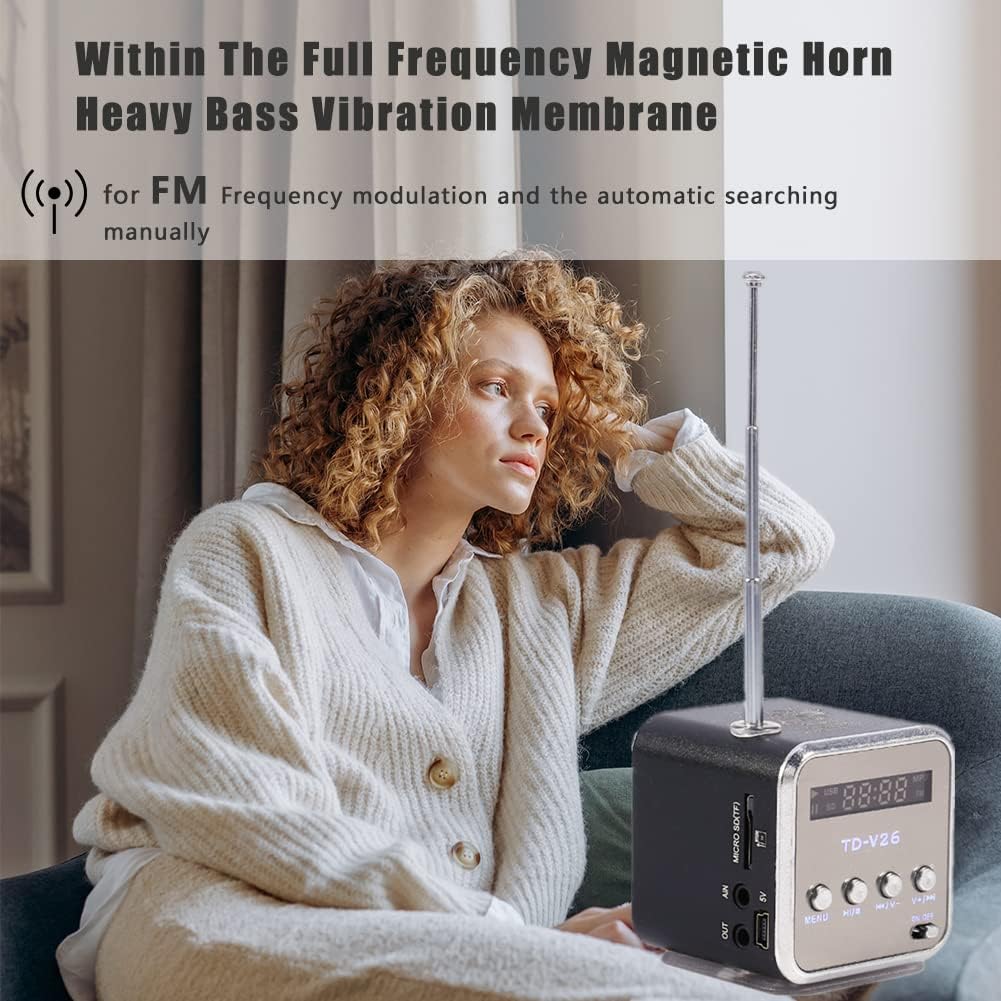 Eboxer Portable Mini Speaker Music Player FM Radio Stereo Speaker Support TF Card and U Disk, Brief Design, Perfect