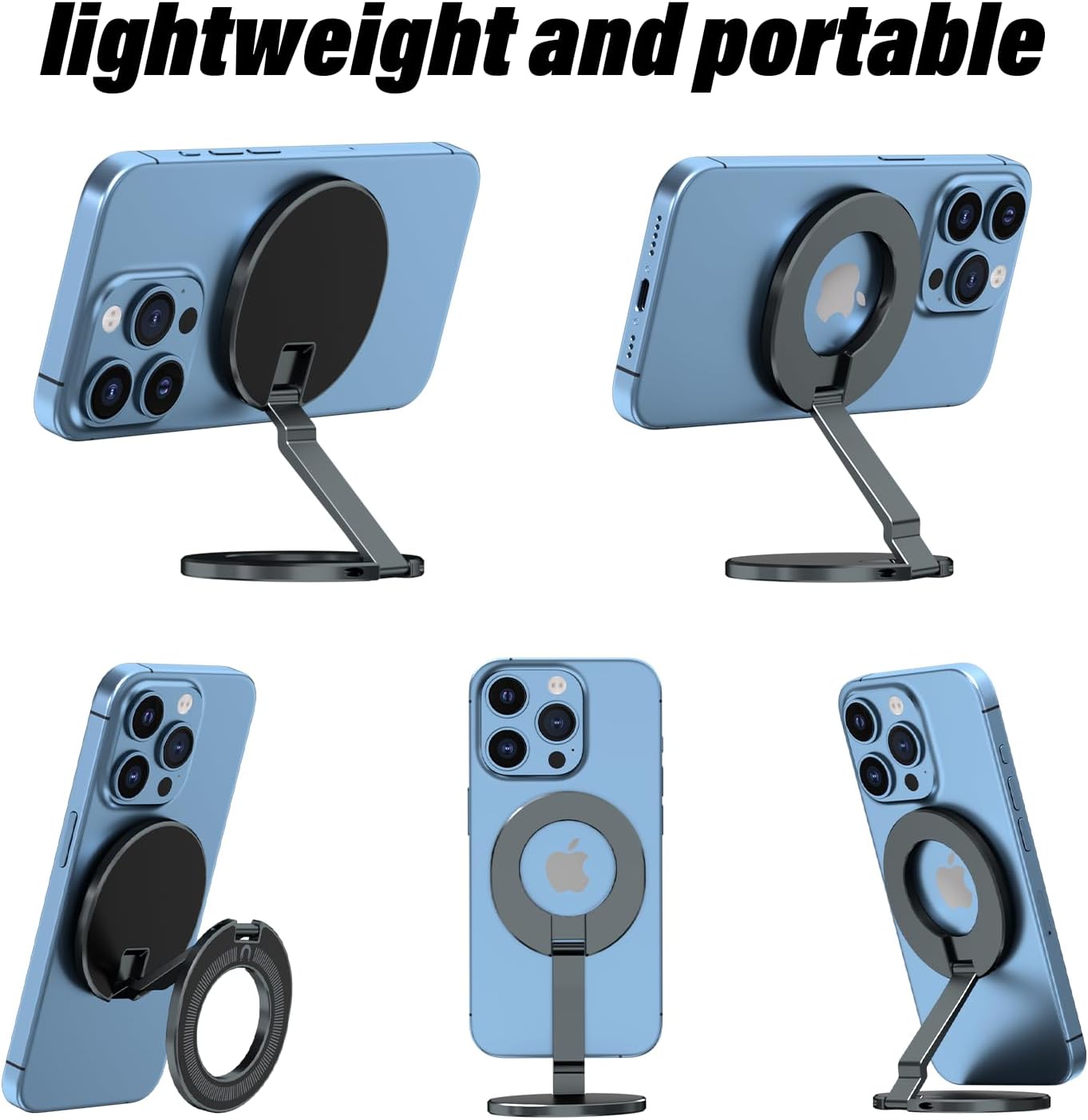 Aioopro [3-sided 4200gf 300 Upgraded Car Phone Holder for Magsafe Strongest Magnetic] Folding Phone Stand for Desk