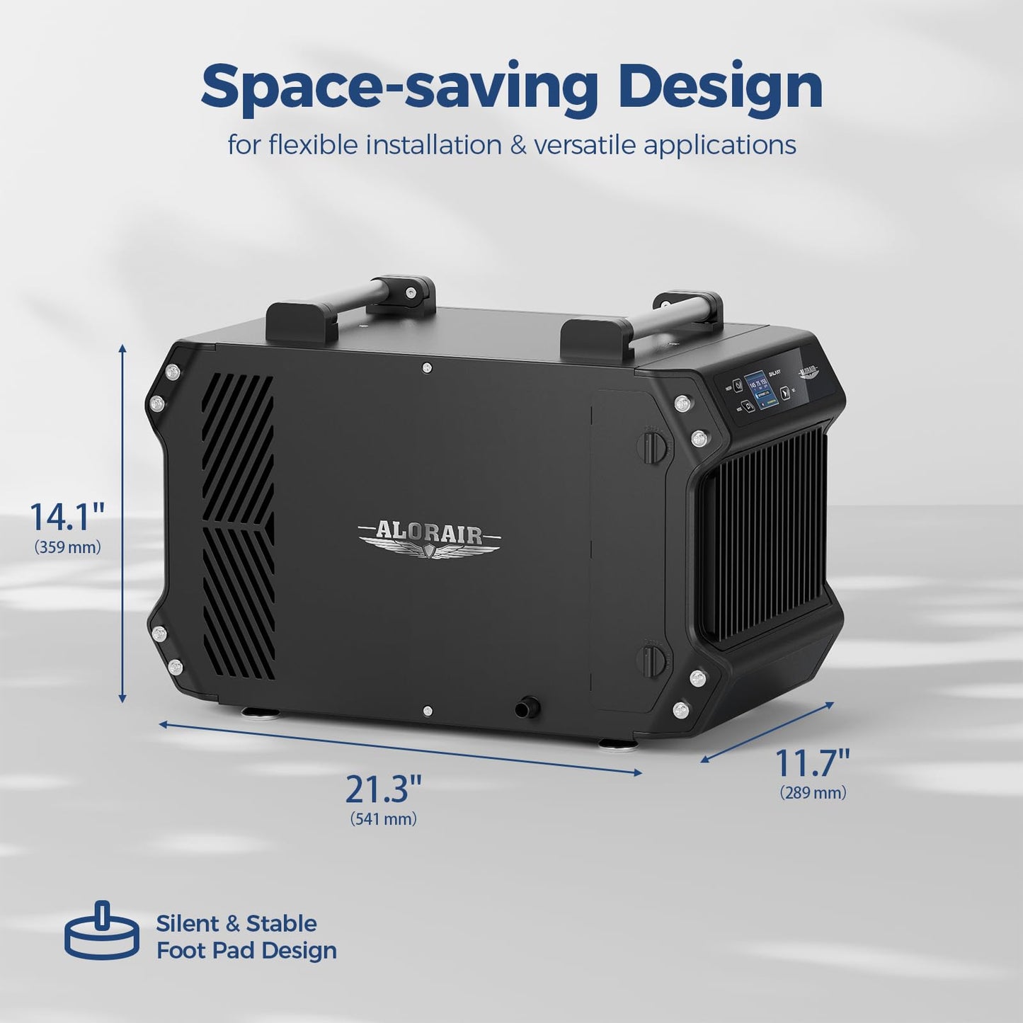 ALORAIR Galaxy 60 Crawl Space Dehumidifier 145 PPD, Commercial Basement Dehumidifier with Drain Hose, Auto Defrost, Compact Portable Dehumidifier for Crawlspaces and Basements, Up to 1,800 Sq. Ft.