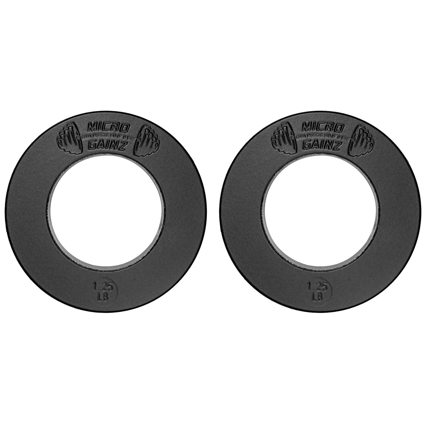 Micro Gainz Calibrated Fractional Weight Plate Set of 2 Plates, Choose Set (.25LB-1.25LB), Designed for Olympic Barbells for Strength Training & Micro Loading Bar Weights, Made in USA (1.25lb Black)