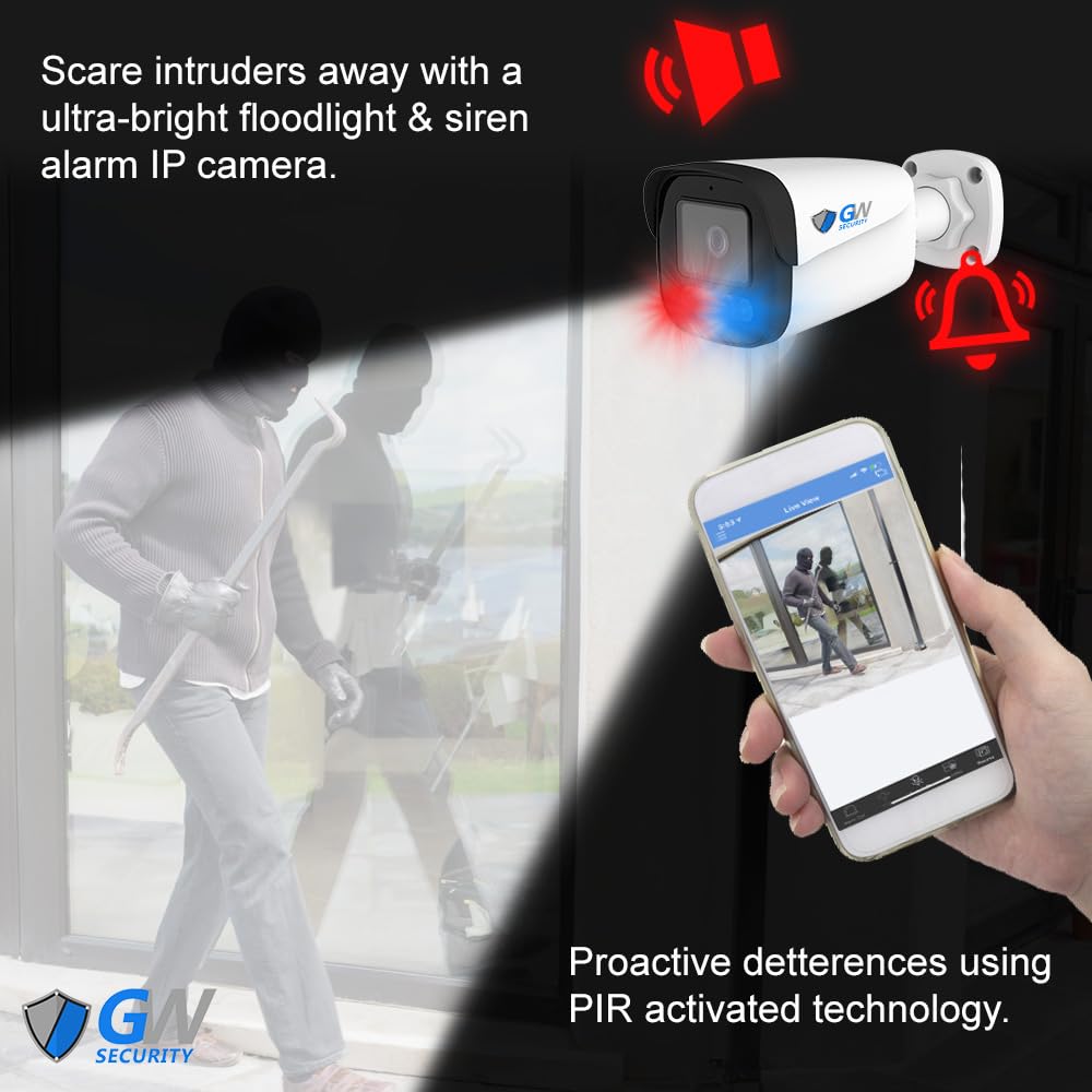 GW Security 16 Channel 12MP NVR UltraHD License Plate/Face Recognition NDAA & TAA Compliant Security Camera System with 12 x 5MP Outdoor & Indoor Color Night Vision Two-Way Audio PoE Bullet Cameras