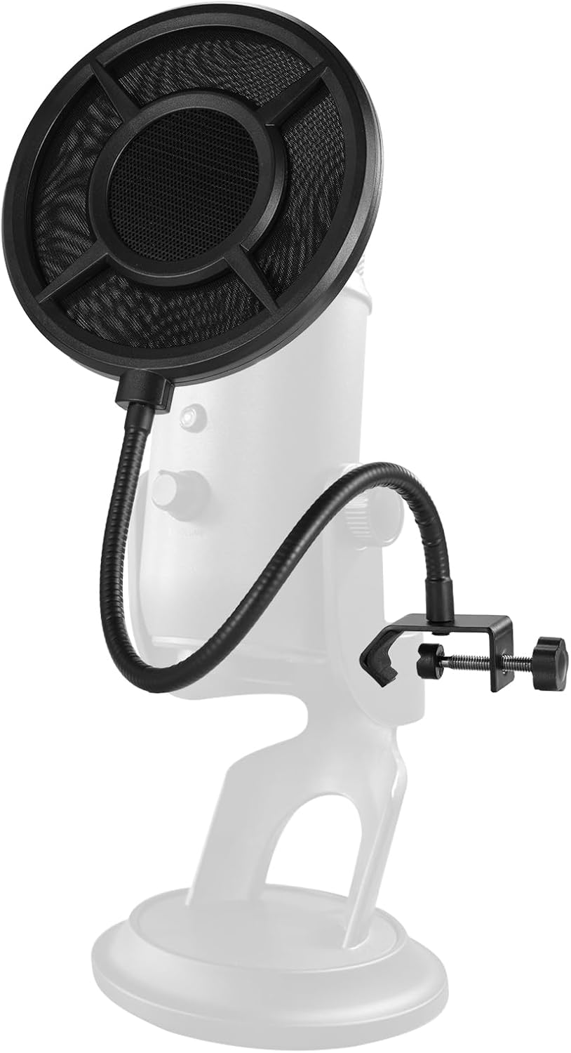 MS044 NEEWER Metal Pop Filter for Microphone, Six Layer Professional Foam Mic Isolation Shield Windscreen Cover