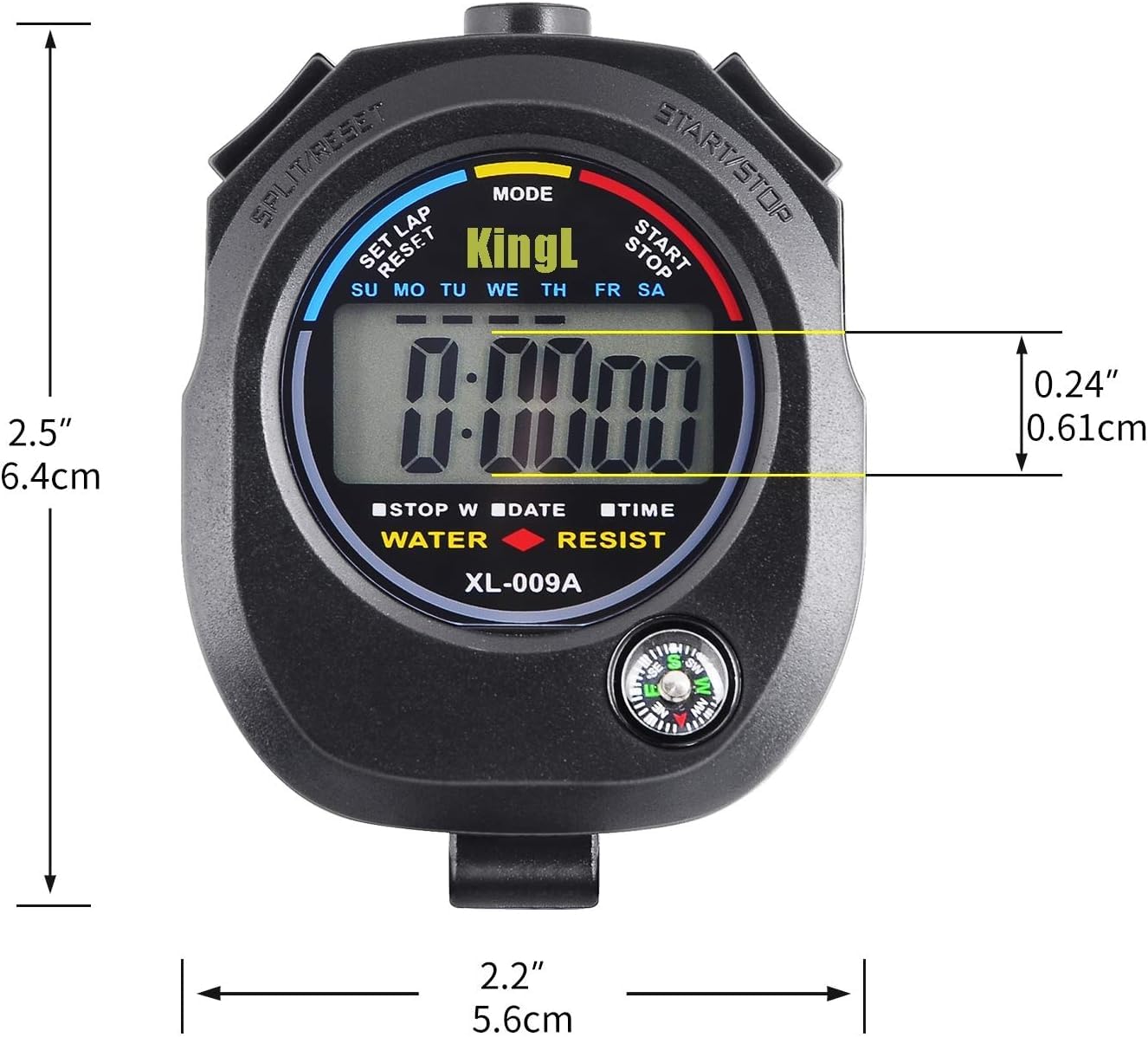 KingL Digital Stopwatch Timer - Interval Timer with Large Display.