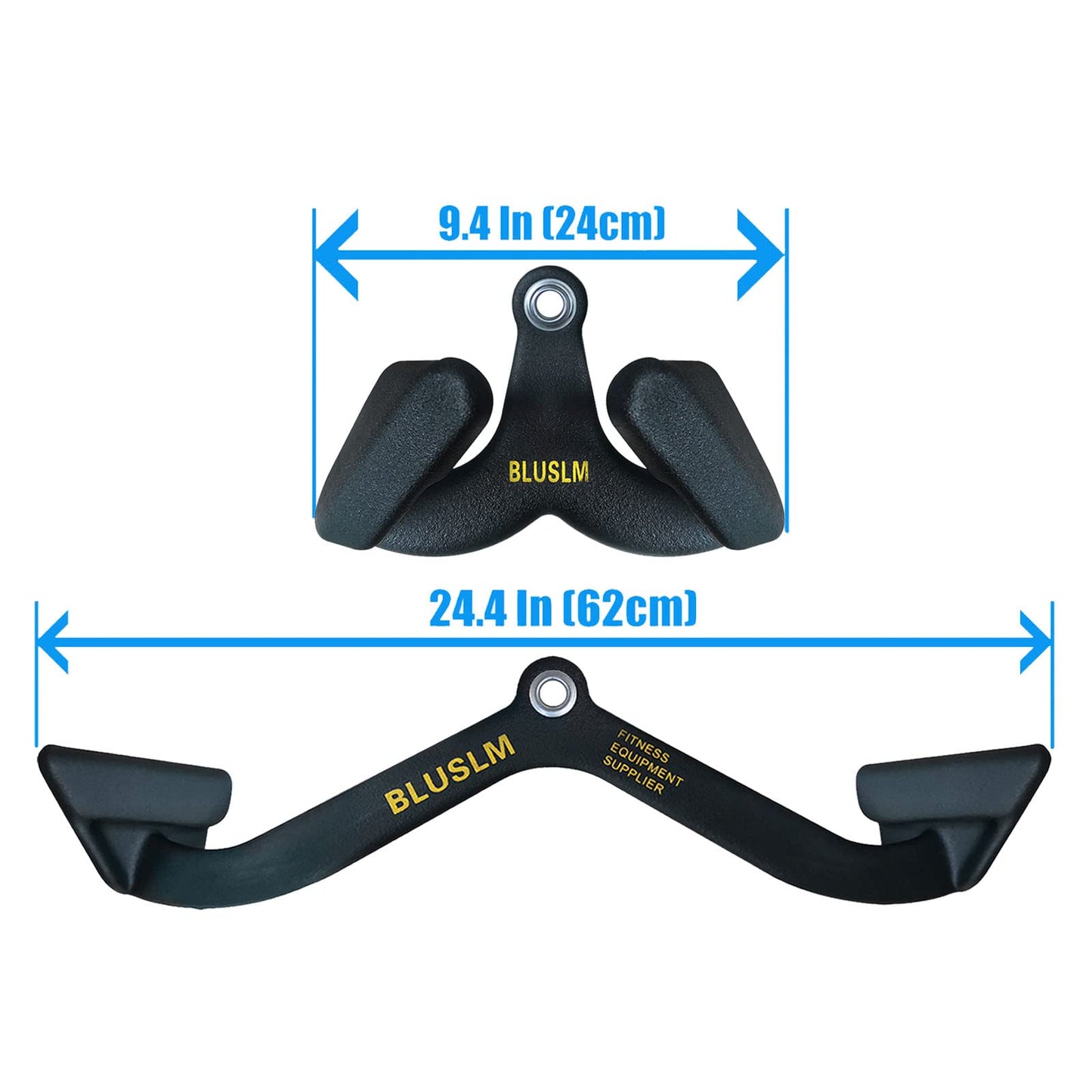 BLUSLM LAT Pull Down Bar for Cable Machine, LAT Pulldown Attachments T-bar V-bar Cable Attachment for Gym, Back Tricep Strength Training Handle