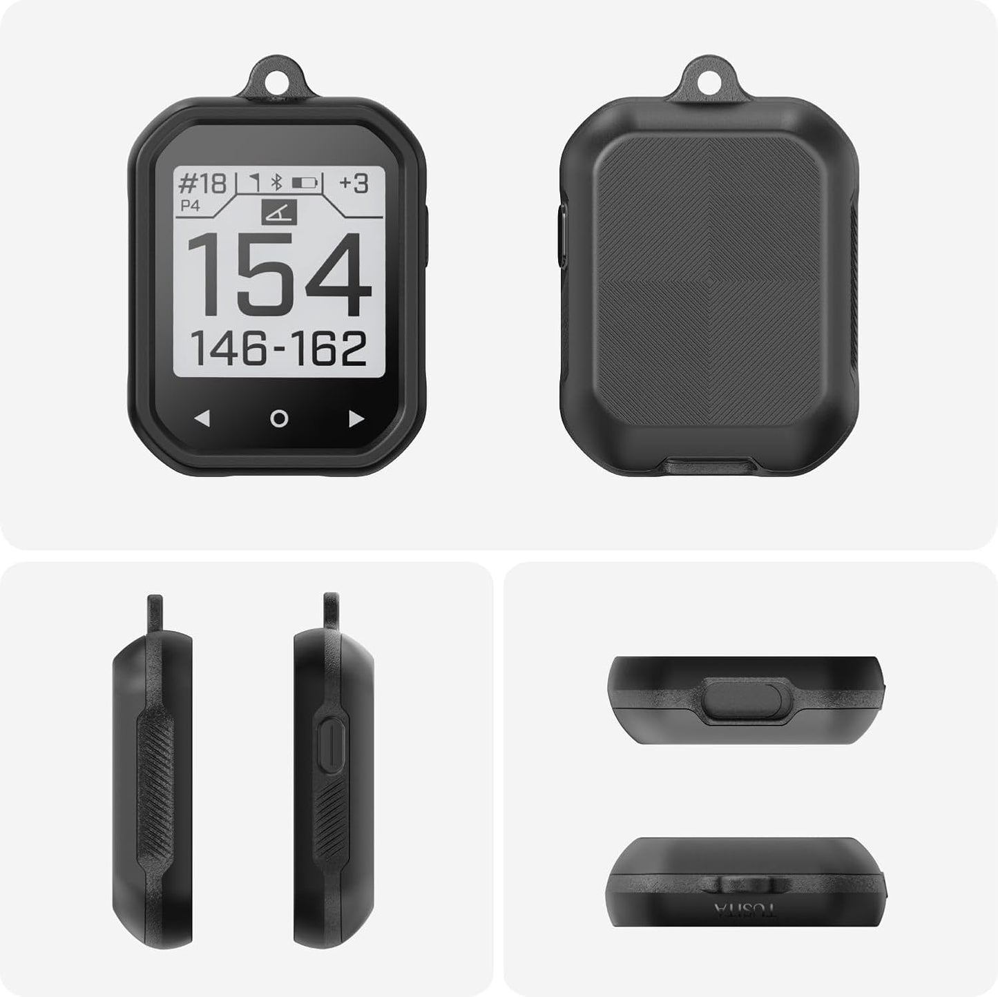 TUSITA 3 Silicone Case Compatible with Bushnell Phantom Handheld Golf GPS - Black