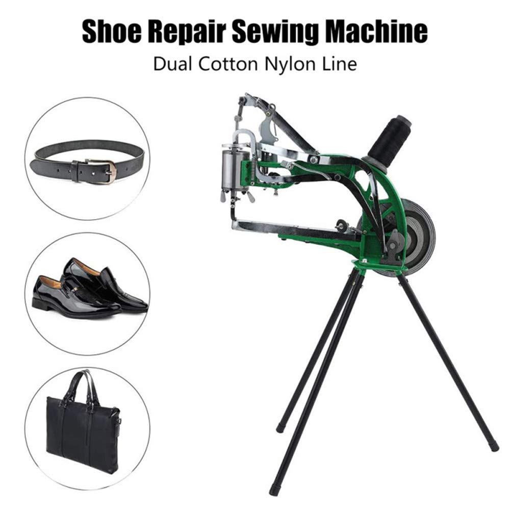 BACHIN Shoe Repair Machine Hand Cobbler Sewing Machine dual Cotton Nylon Line Sewing Machine Manual Leather Machine for Shoes Cloth Bags
