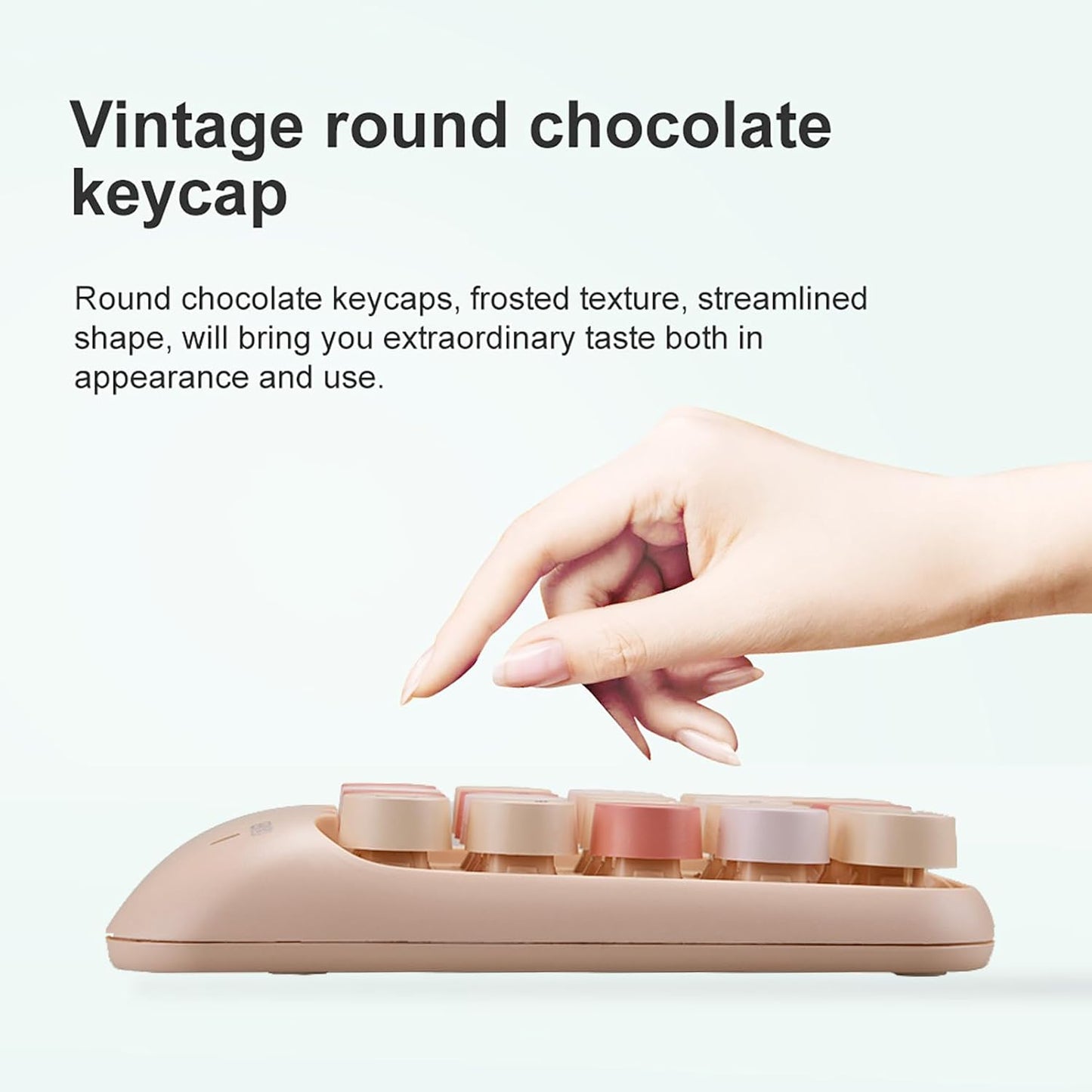 Lomiluskr 2.4G Accounting Wireless Numeric Keypad with USB Receiver, Cute Colorful Round Keycaps, Portable Financial