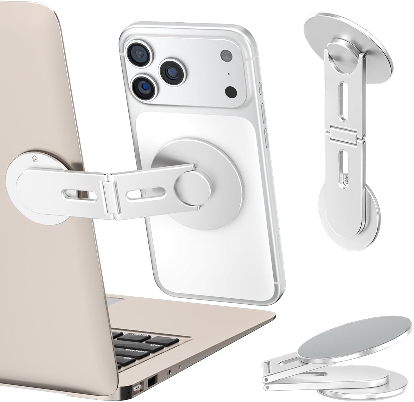 ALAFLY 17/16/15/14/13 360 3/Y, Magnetic Laptop Phone Holder, Foldable Hidden Mount Compatible with iPhone & All Phone