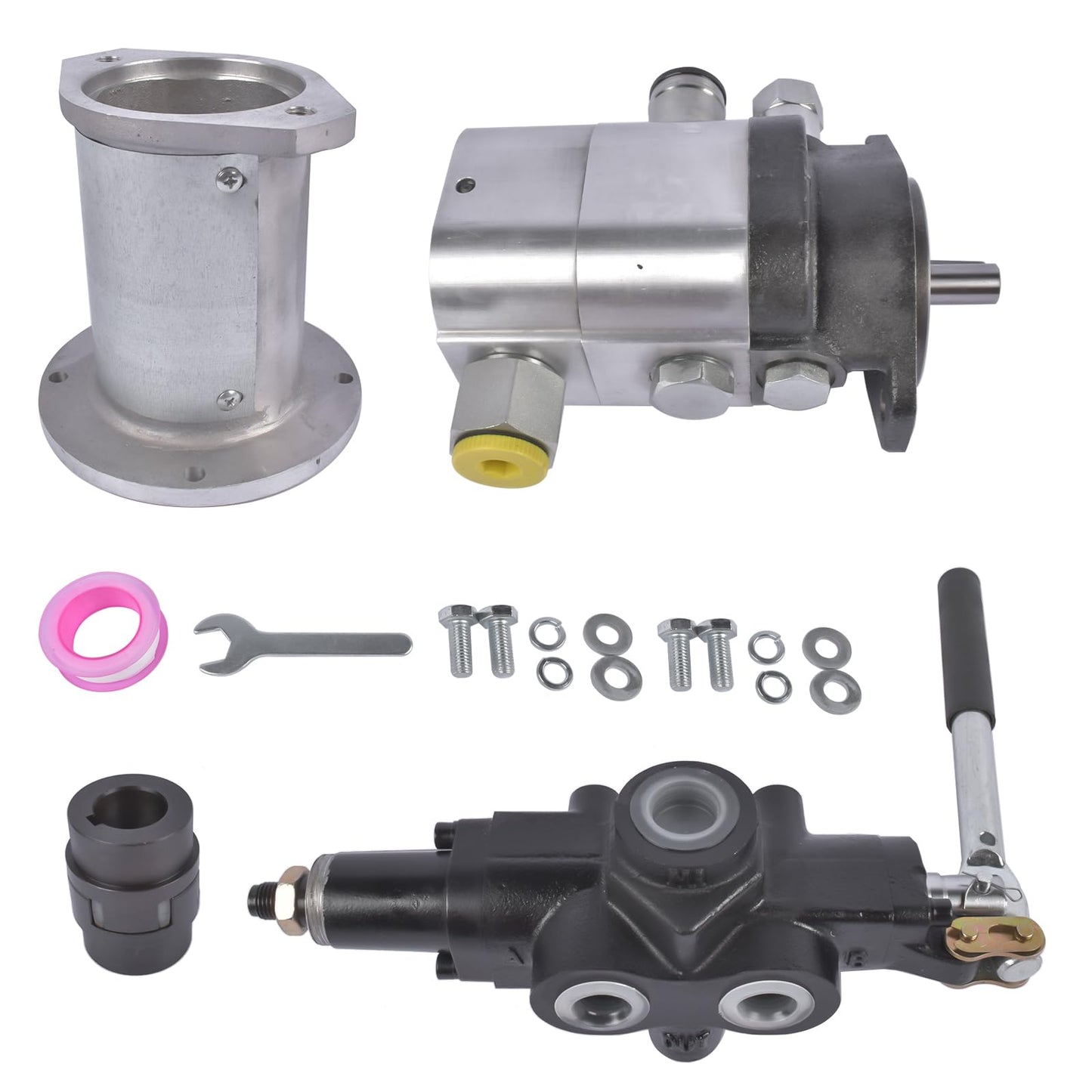 Mixizap Hydraulic Log Splitter Pump Kit, 22GPM 2 Stage Hydraulic Gear Pump, 4000PSI Aluminum, 3/4'' NPT Outlet, 3600 RPM, with Valve Coupling Mounting Base, for Small Engine Log Splitter