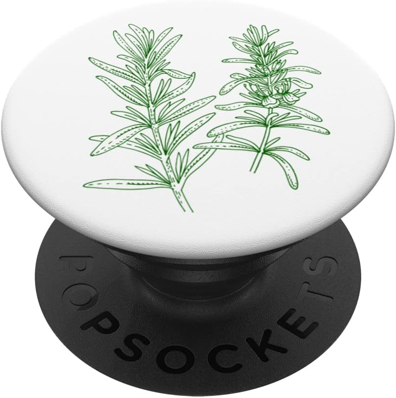 Big Herbs Line Graphic Rosemary Rosemary Herbs Plant Retro Vintage for Gardener - Rosemary PopSockets Swappable PopGrip