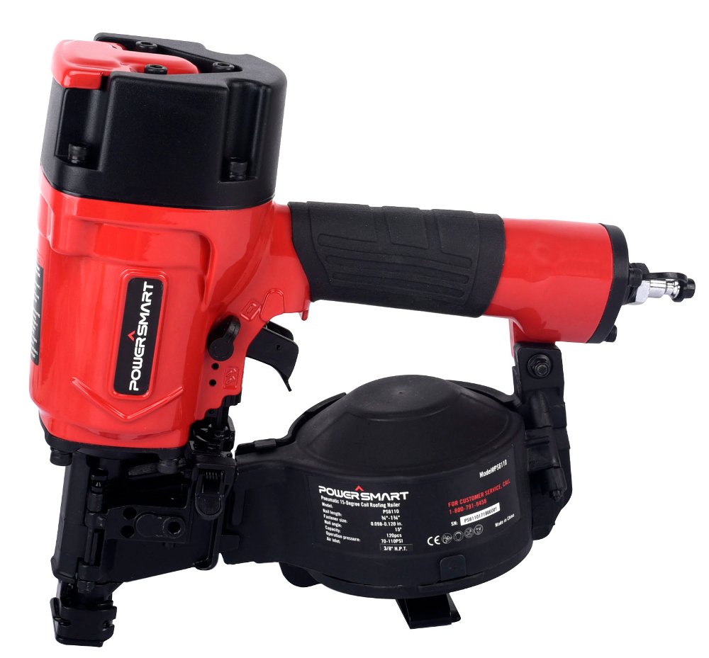 PowerSmart PS6110 Pneumatic 15-Degree Coil Roofing Nailer