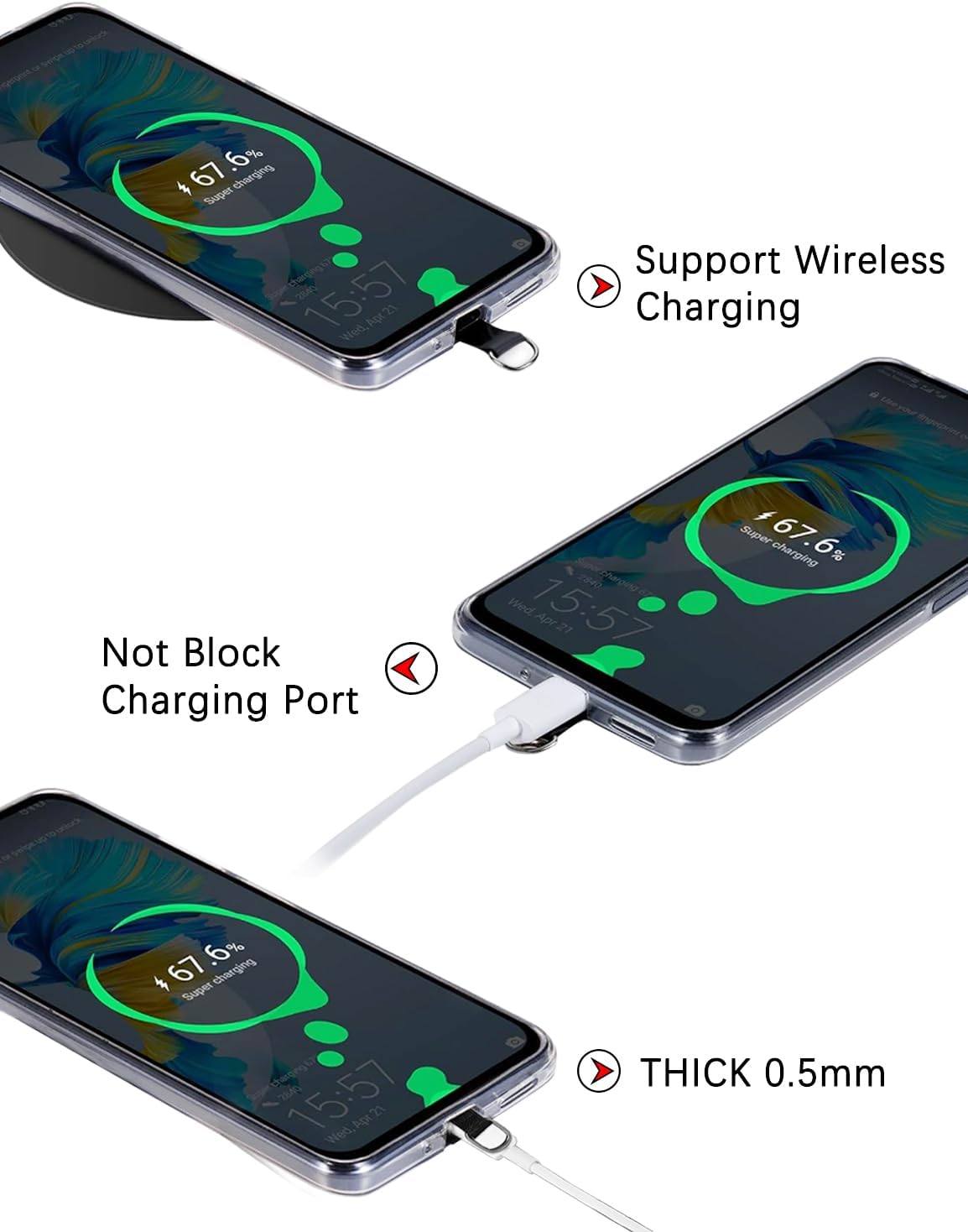 4 Fannoday Phone Tether Tab, Pcs Universal Phone Lanyard Tab Used with Crossbody Strap, for Cell Phone Cases