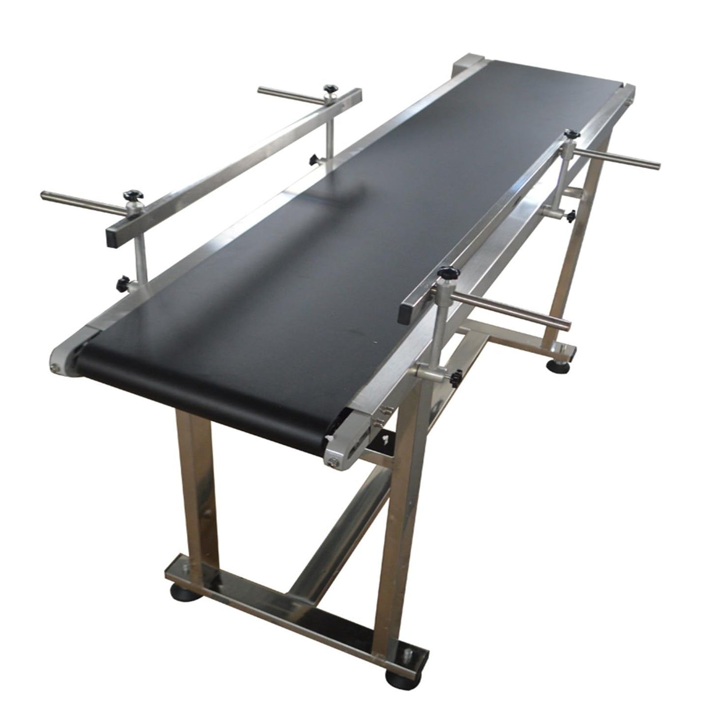 THUXEON 110V PVC Belt Conveyor with Double Guardrail, Conveyor Length 59inch Belt Width 11.8inch, Flat Conveyor Belt Systems with Anti-Static and Adjustable Speed for Industrial Transport