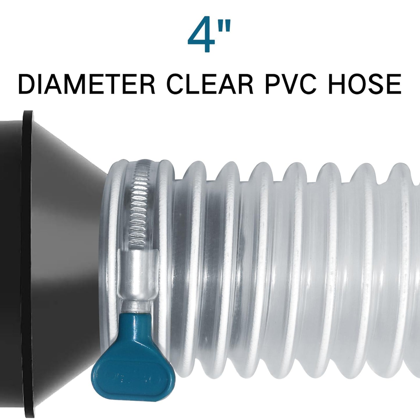 Qucship PVC Dust Collection Hose 4" x 10', Puncture-Resistant, Flexible Clear PVC Fume Hose with Carbon Steel Wire Coil for Dust Collection Systems