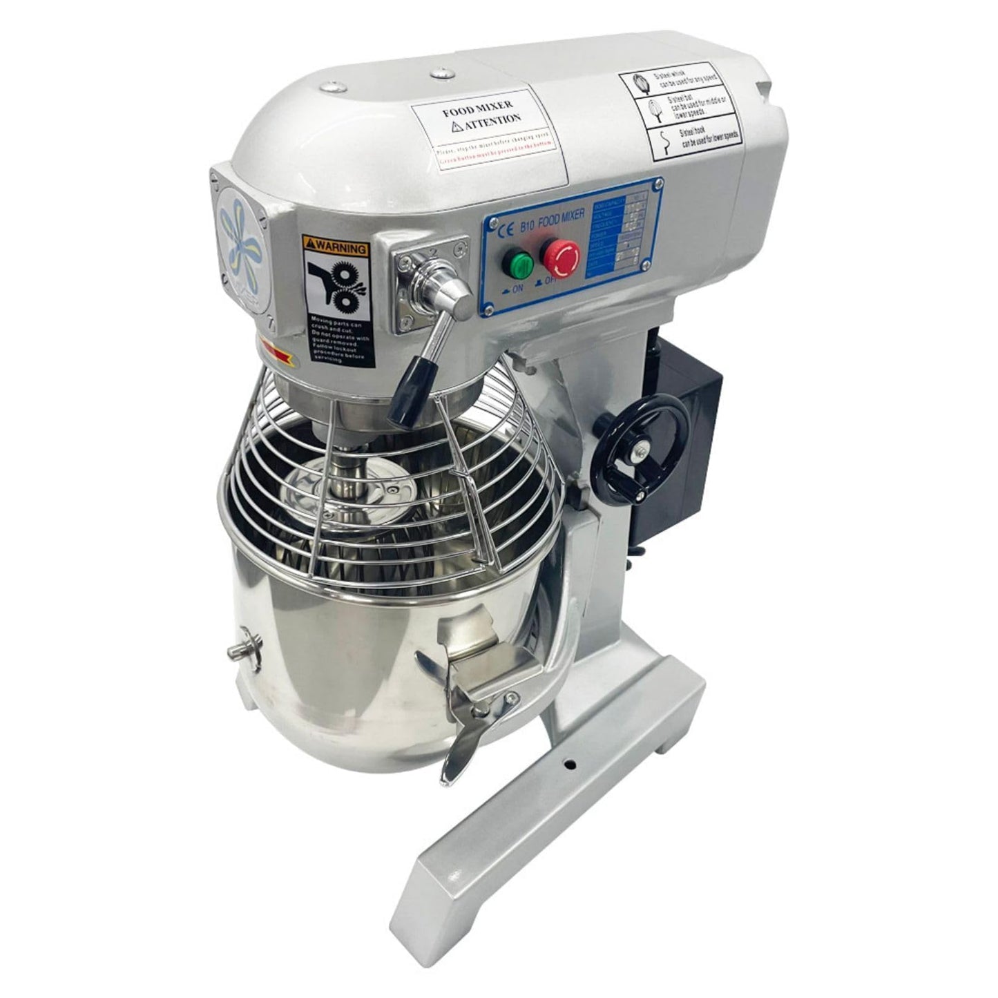 BEILOCKERY 15L Commercial Food Stand Mixer, 3-Speeds Adjustable 110V Dough Mixer, 450W Electric Dough Mixing Machine with 3 Mixing Tools