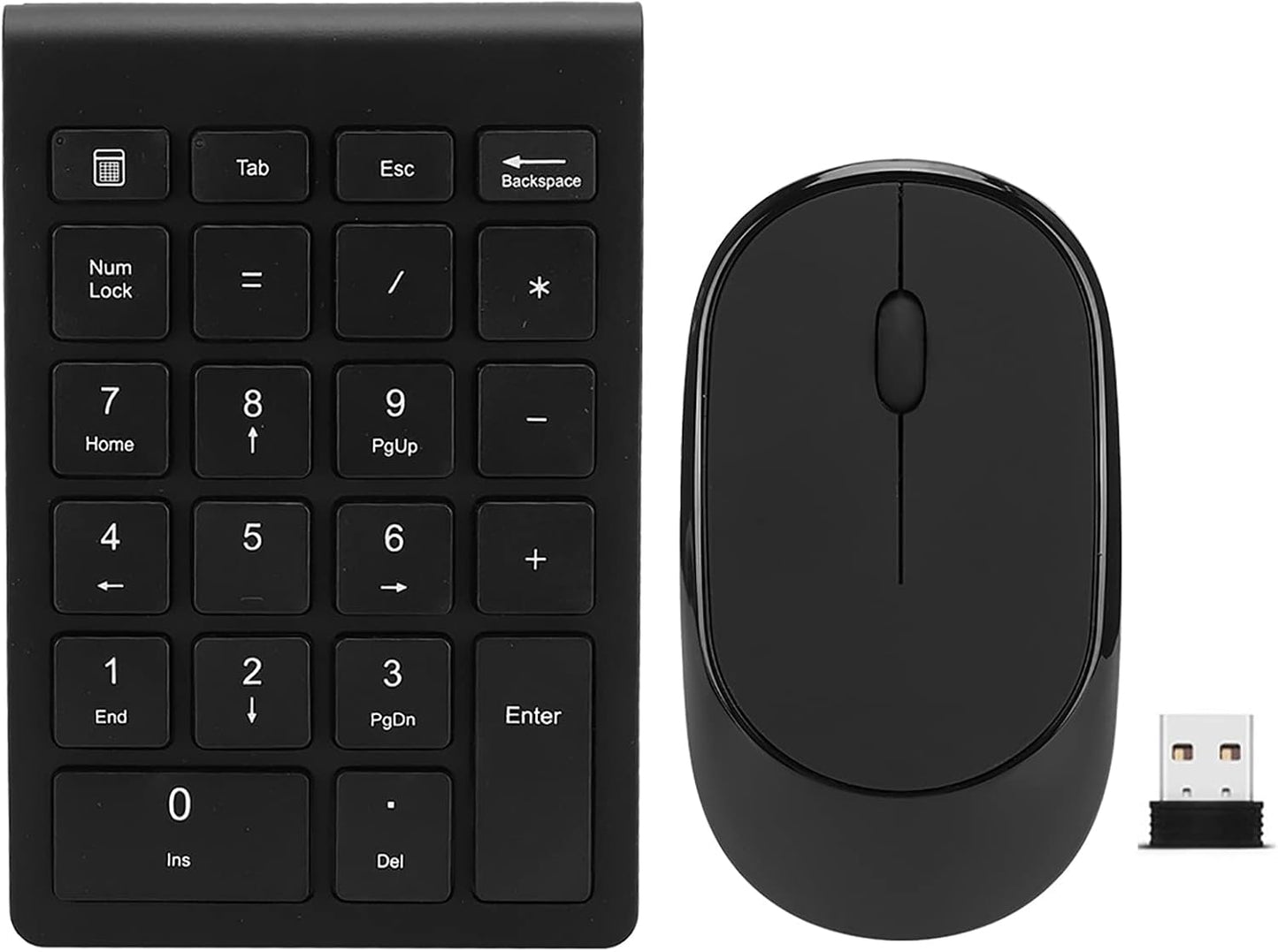LICAEVEY 2.4G 22-Key Set Wireless Number Pad and Mouse Combo, Portable Ultra Slim USB Wireless Numeric Keypad and Mouse
