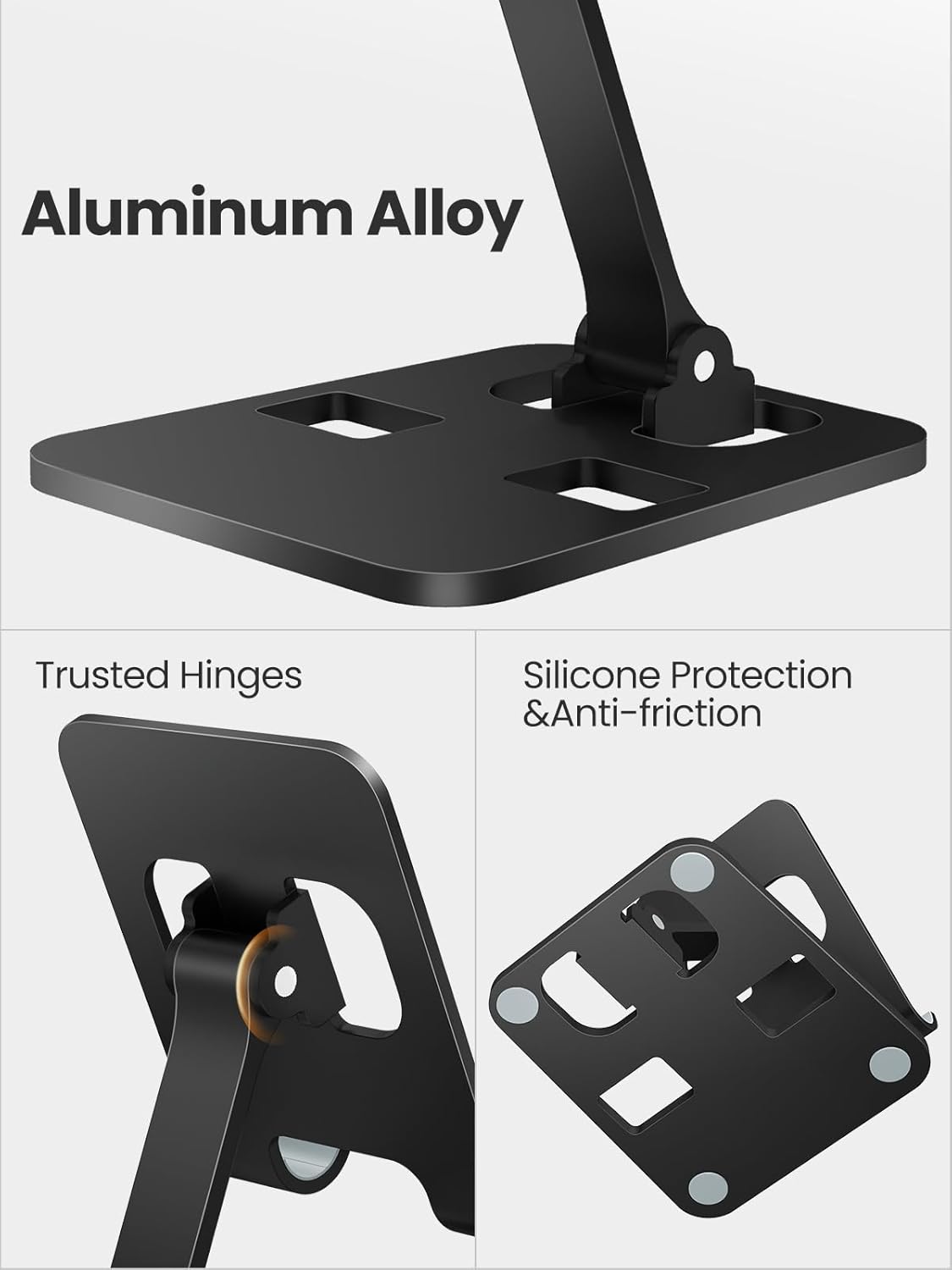 Anifrim 17 16 15 14 13 12 11 S25 S24, Phone Stand for Desk, Dual Folding Cell Phone Holder, Fully Adjustable Portable
