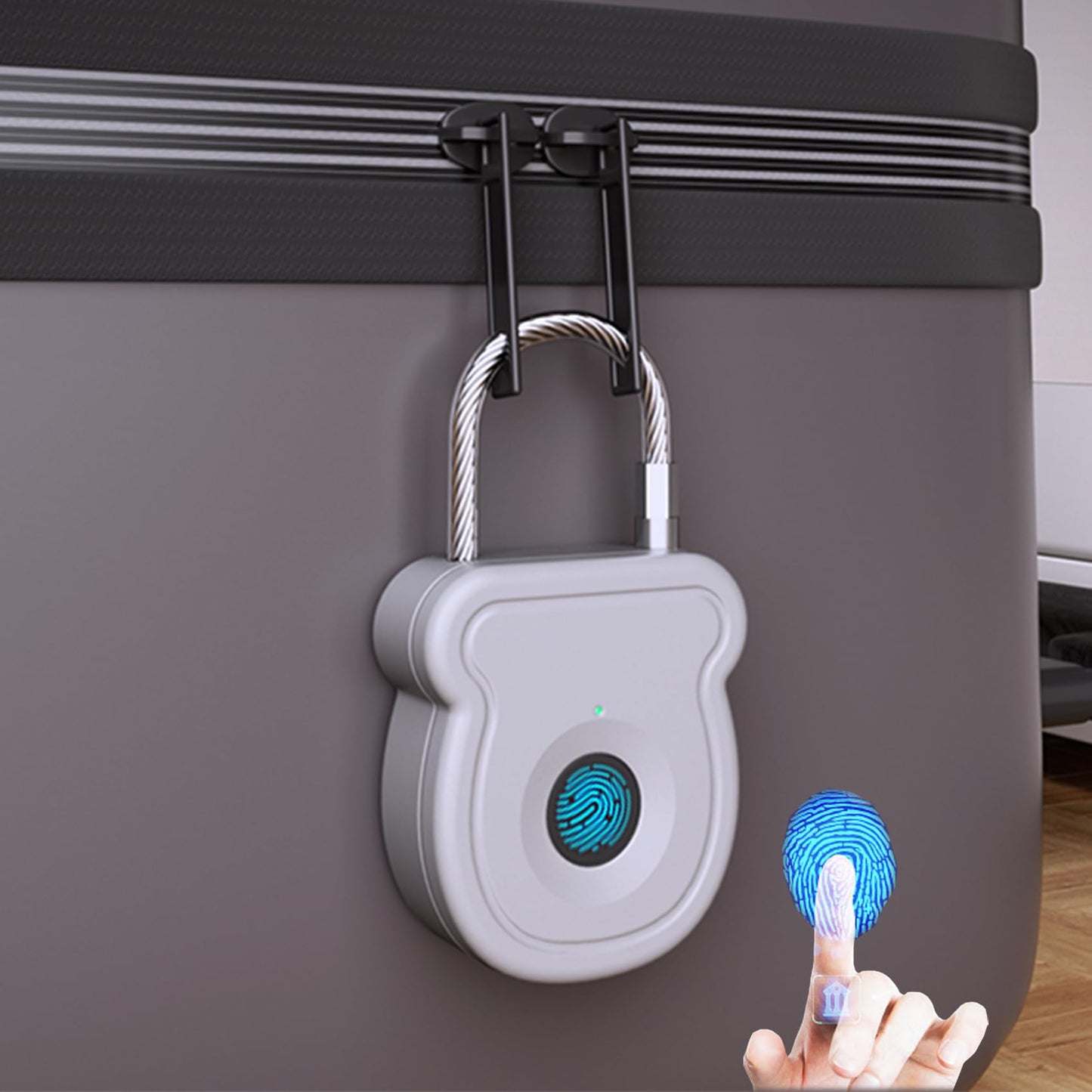 Bstsilver Fingerprint Padlock, 20-User Biometric Lock with Emergency USB Key & Code for Gym Locker, Luggage, Backpacks, Keyless Lock for School, Office, Travel, Dorm, Cabinet, Toolbox & More Indoor