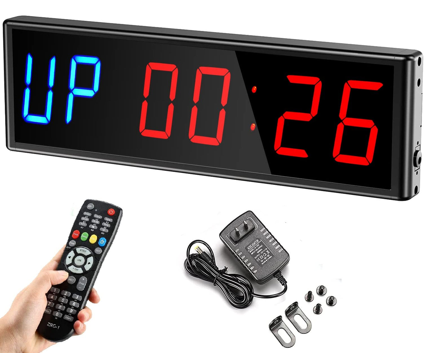 Ledbrigym Gym Timer 3 Inch Big Clock Fitness Home Tabata Boxing Count Down and Up with Remote