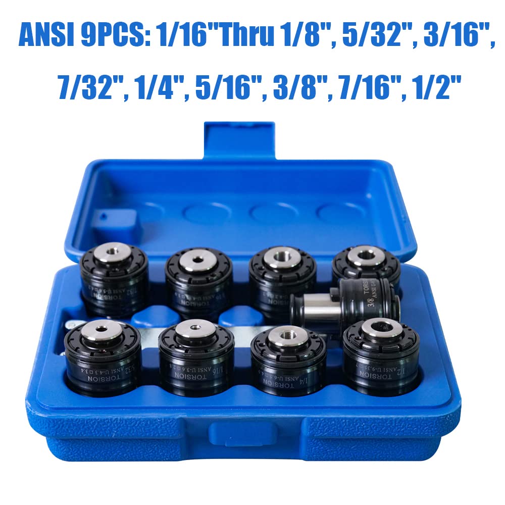 US Stock M3-M16 Electric Tapping Machine Tapper Tapping Arm Universal 360 Degree 9PCS ANSI Collets Included