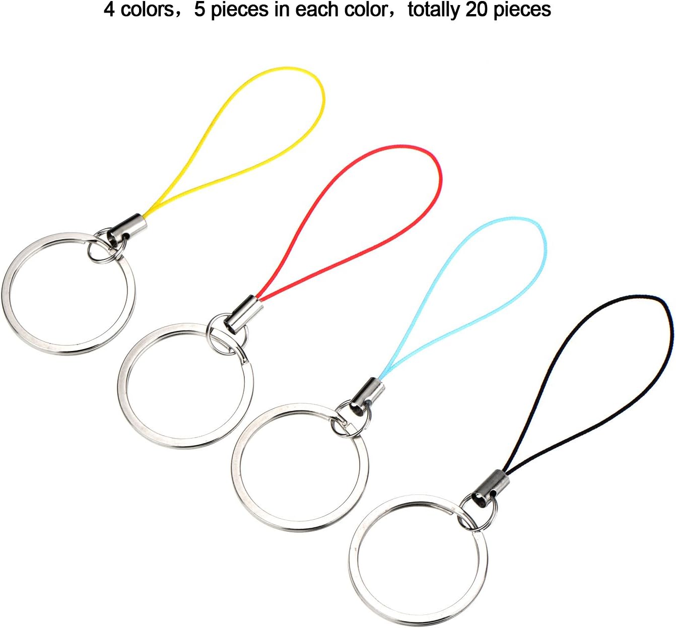20 Mp3 4 Bememo Pieces Nylon Keychain Lanyard for USB Flash Drive Key Fob Lanyard with Color Strap String Bulk Short