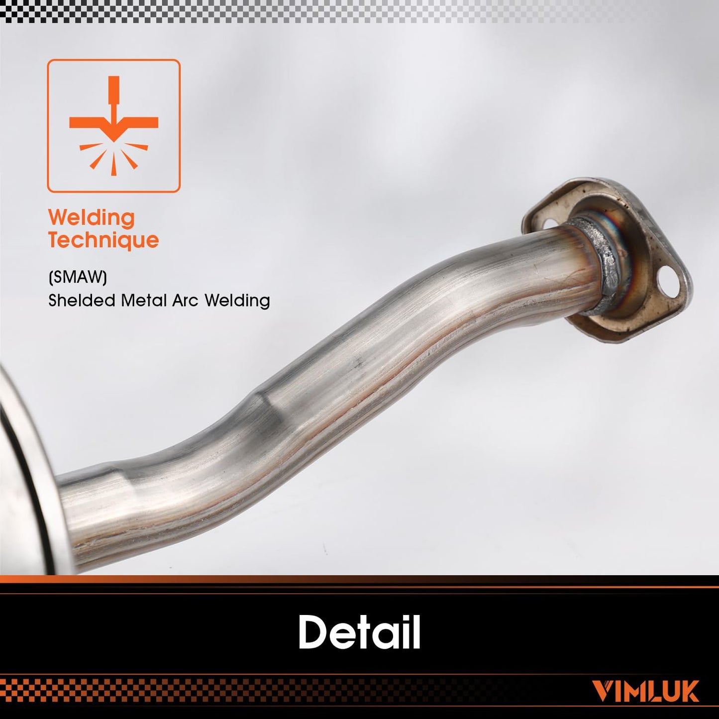 VIMLUK Stainless Steel Exhaust Muffler – Compatible with 2012-2015 Honda Civic Sedan/Coupe, (OEM P/N:18307-TR6-A01)Includes Gasket &Bolt Kit & Insulator – Mild Sound Level Performance (VK-HC09-54882)