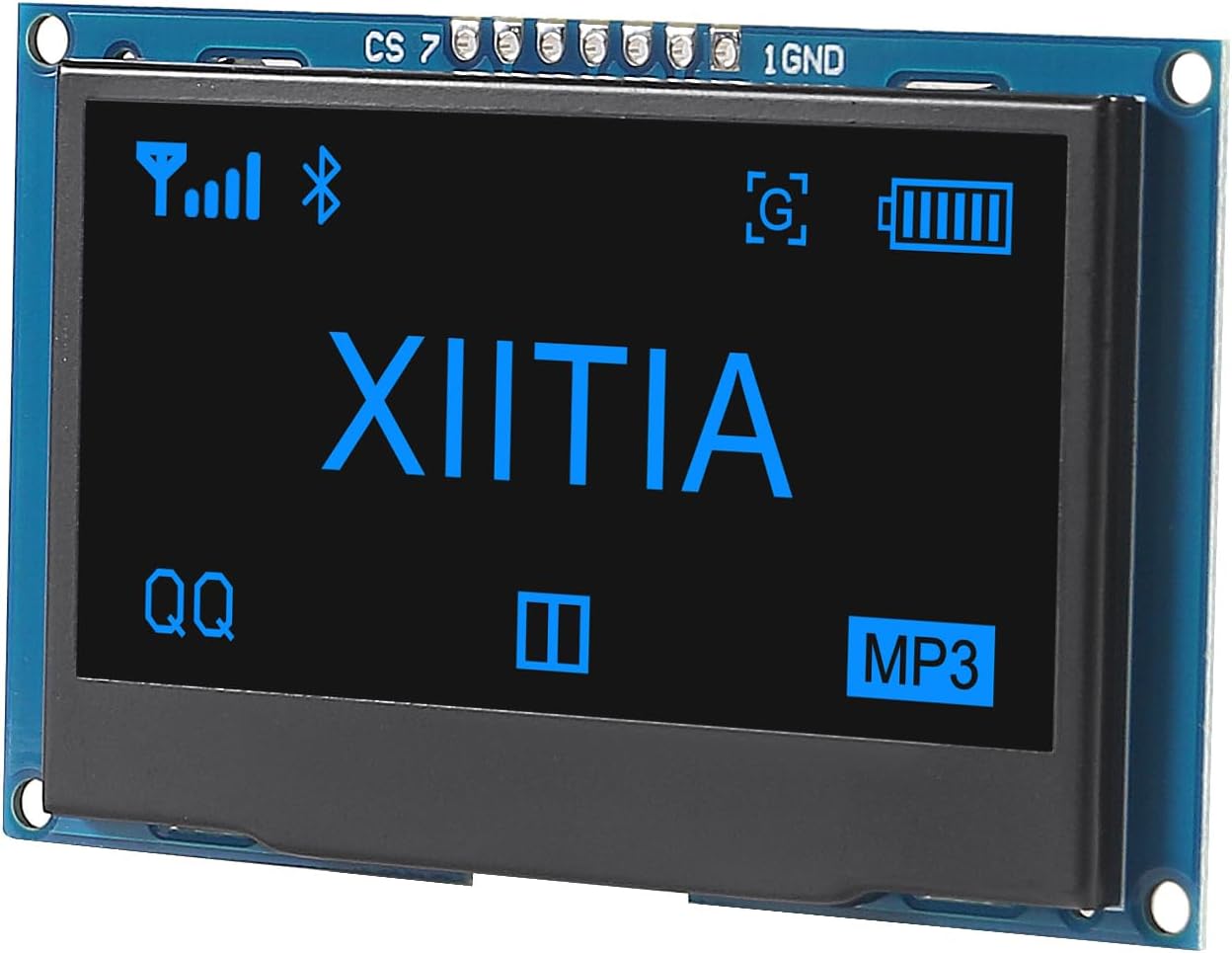 XIITIA 2pcs 2.42" SSD1309 128x64 2.42 Inch I2C 7 OLED Display Module OLED LCD Display Module IIC SPI Pin (Blue Light)