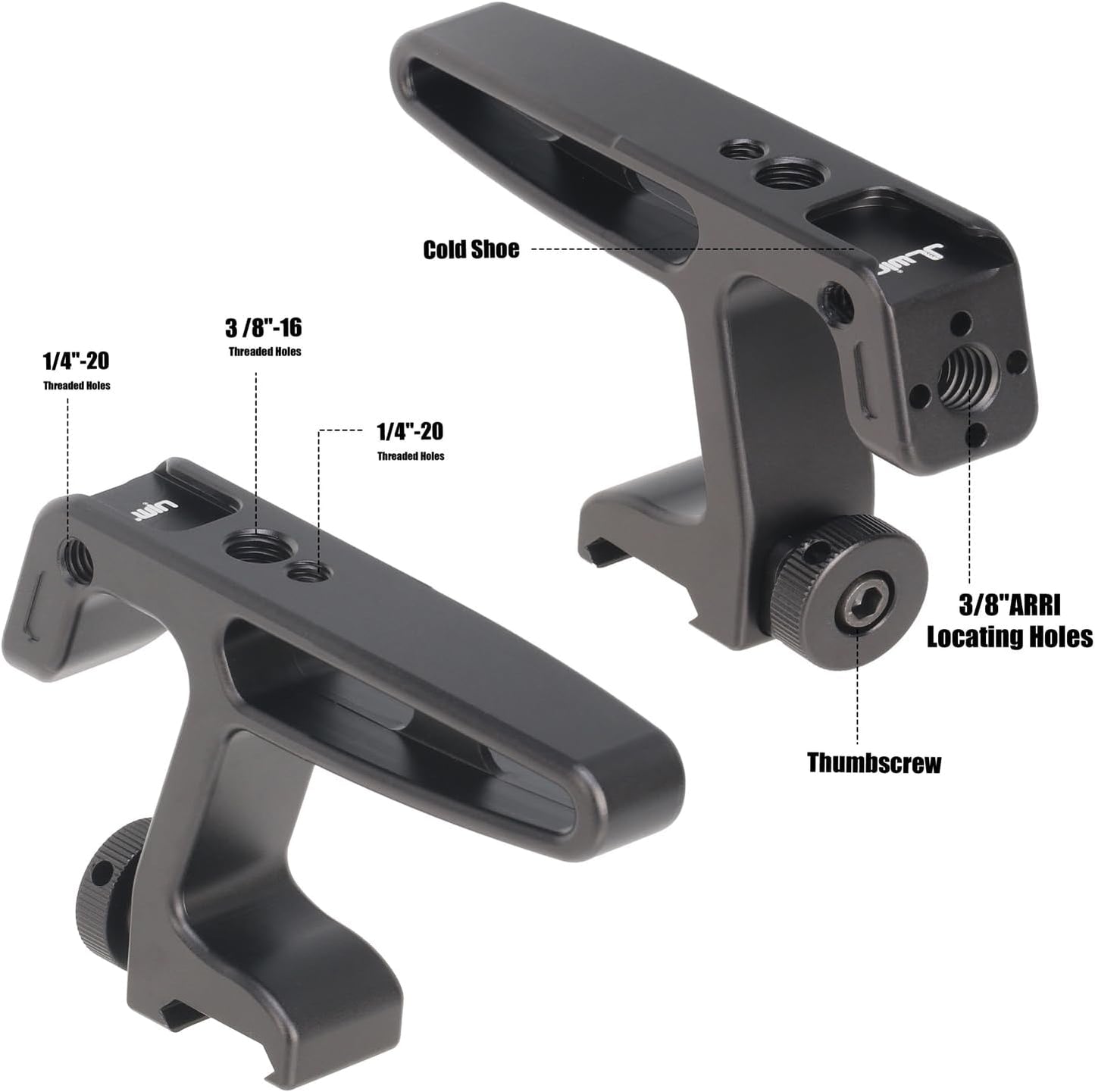 FocusFoto 1/4"-20 3/8"-16 3/8"-16 NATO Handle Grip for Lightweight DSLR Mirrorless Camera Cage Rig, Mini Top/Side