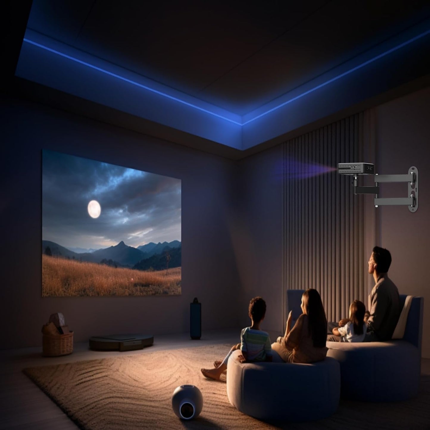 Bicrergo 360 1/4" 6.6lbs), Universal Projector Wall Mount - Rotation & Adjustable Tilt, Fits Screw Projectors, Cameras